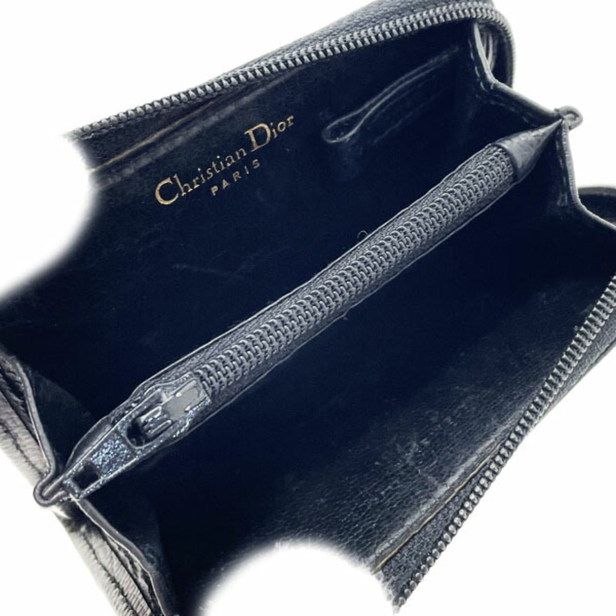 Christian Dior Black Leather Coin Purse/Coin Case ()