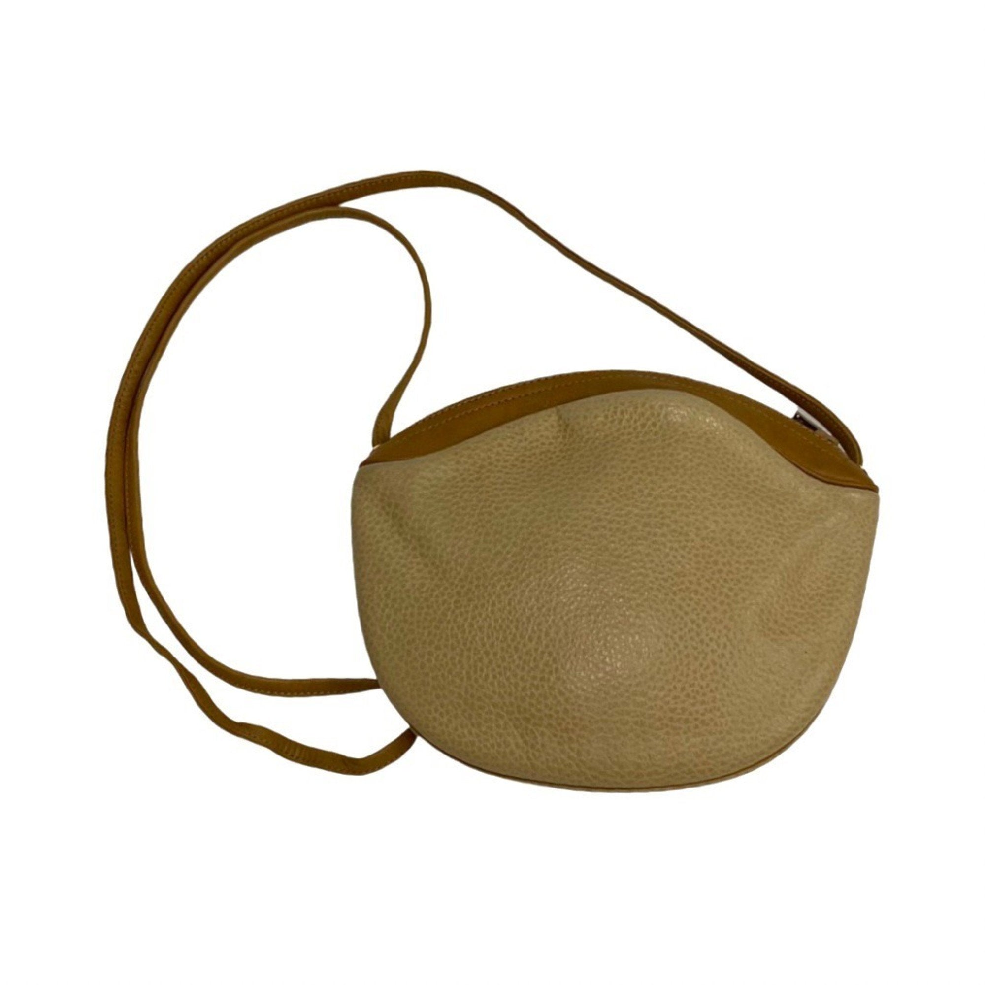 Christian Dior Beige Brown Leather Shoulder Bag ()