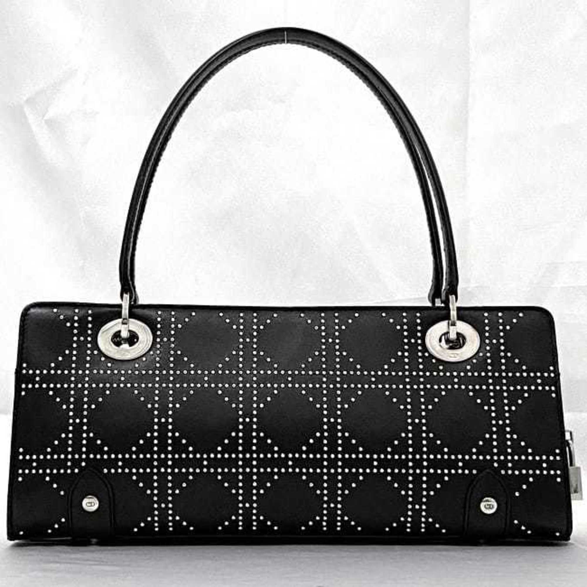 Christian Dior Black Leather Handbag Shoulder Bag ()