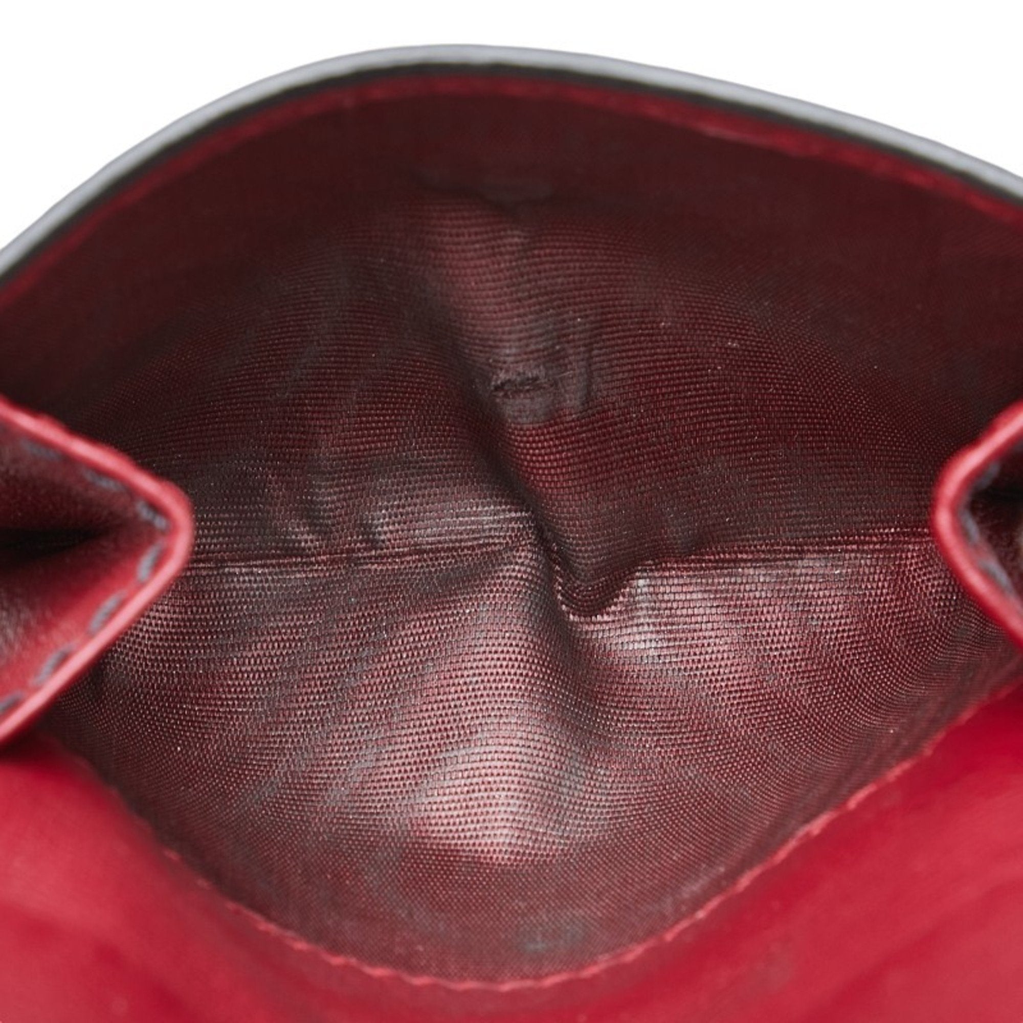 Christian Dior Red Color Wine Leather Wallet (Tri-Fold) ()