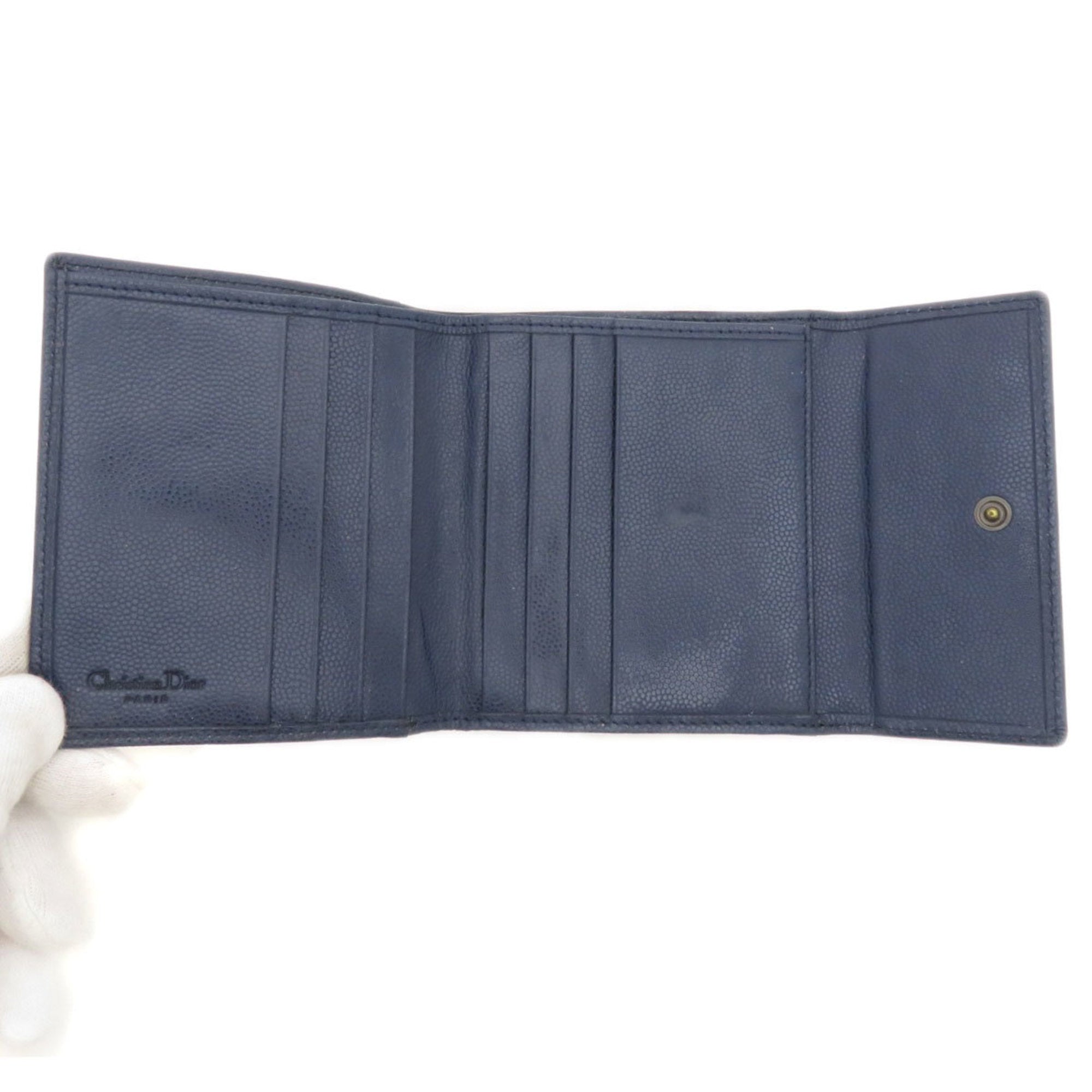 Christian Dior Navy Leather Wallet (Bi-Fold) ()