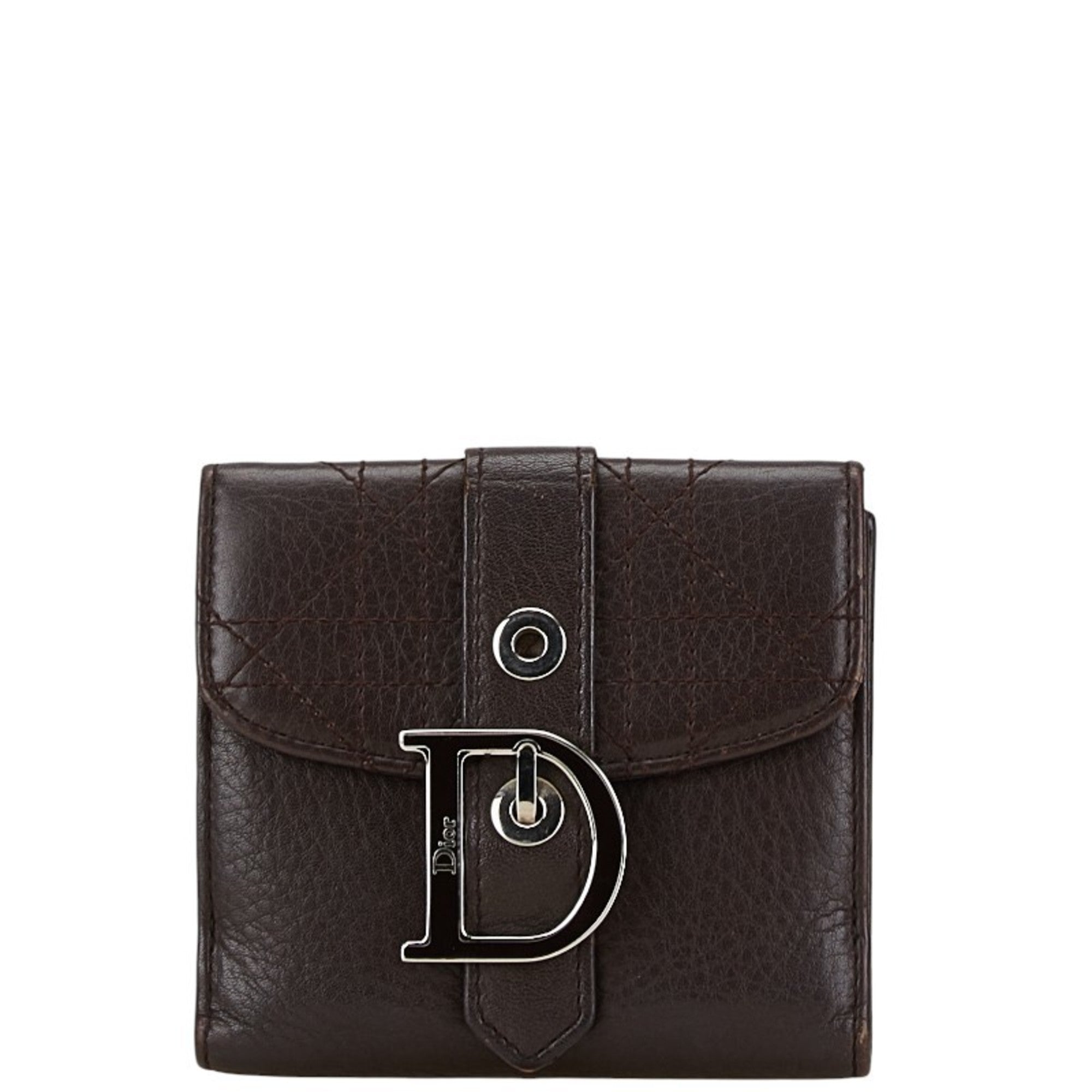 Christian Dior Brown Leather Wallet (Bi-Fold) ()