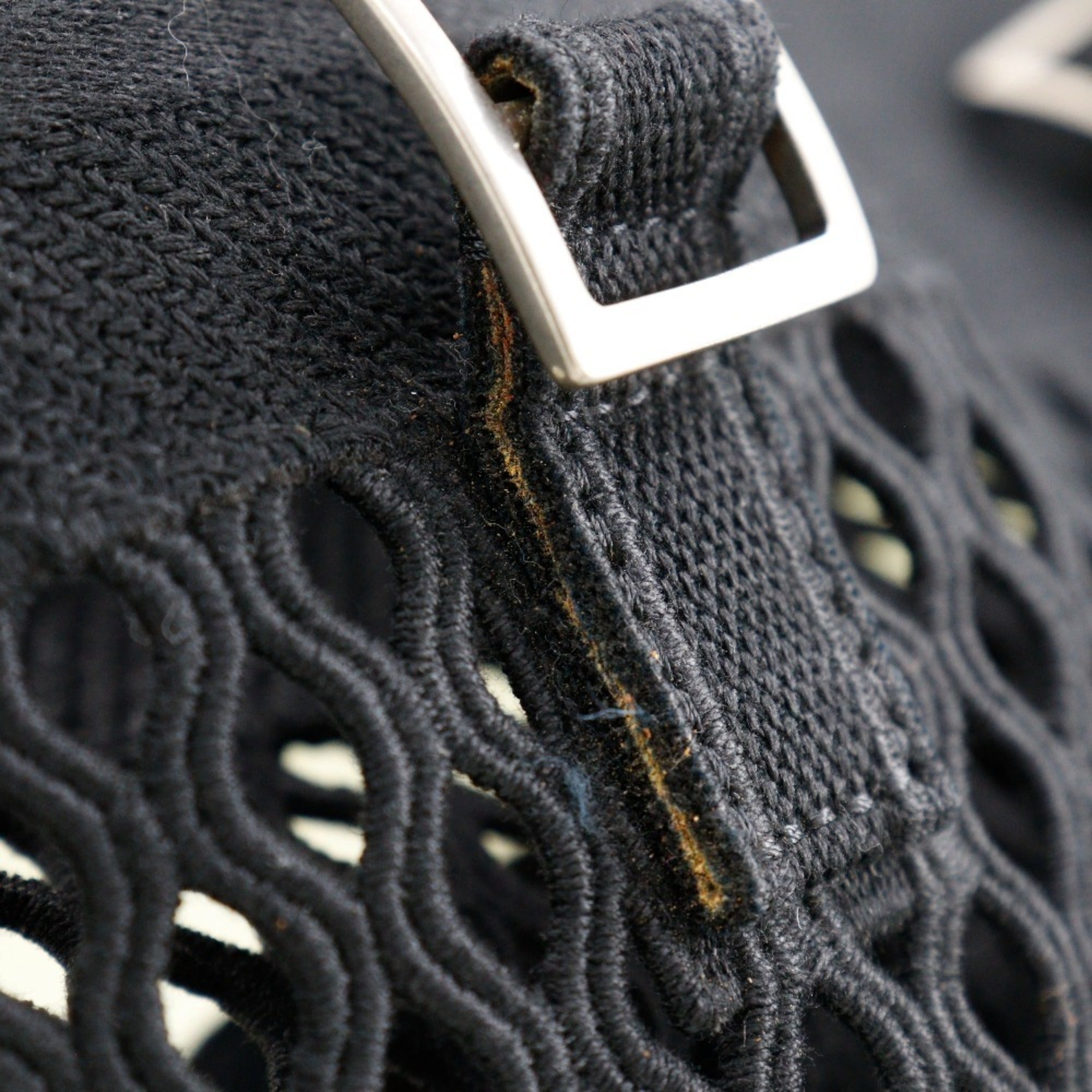 Christian Dior Black Mesh Messenger Bag Shoulder Bag ()