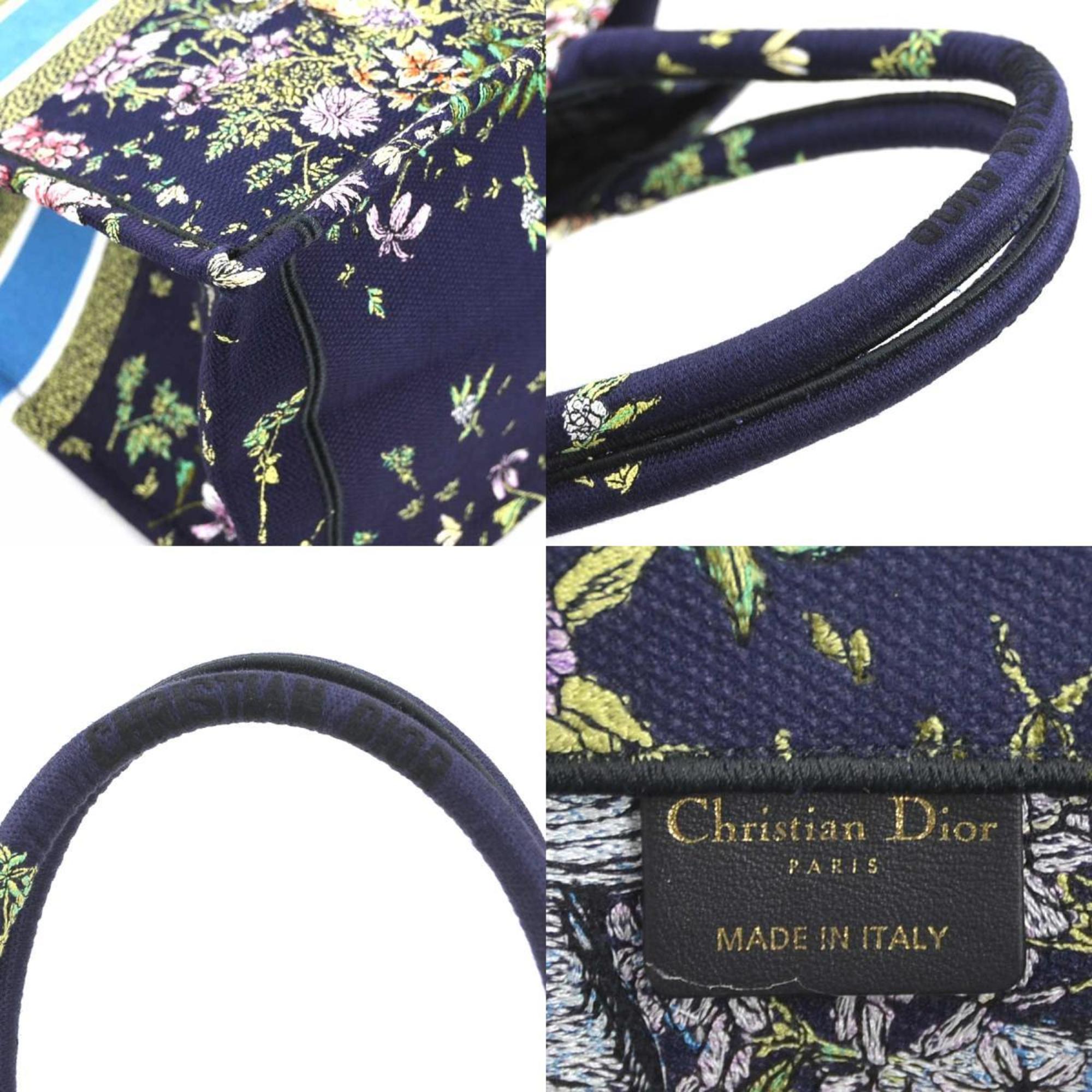 Christian Dior Navy Canvas Handbag Tote Bag ()