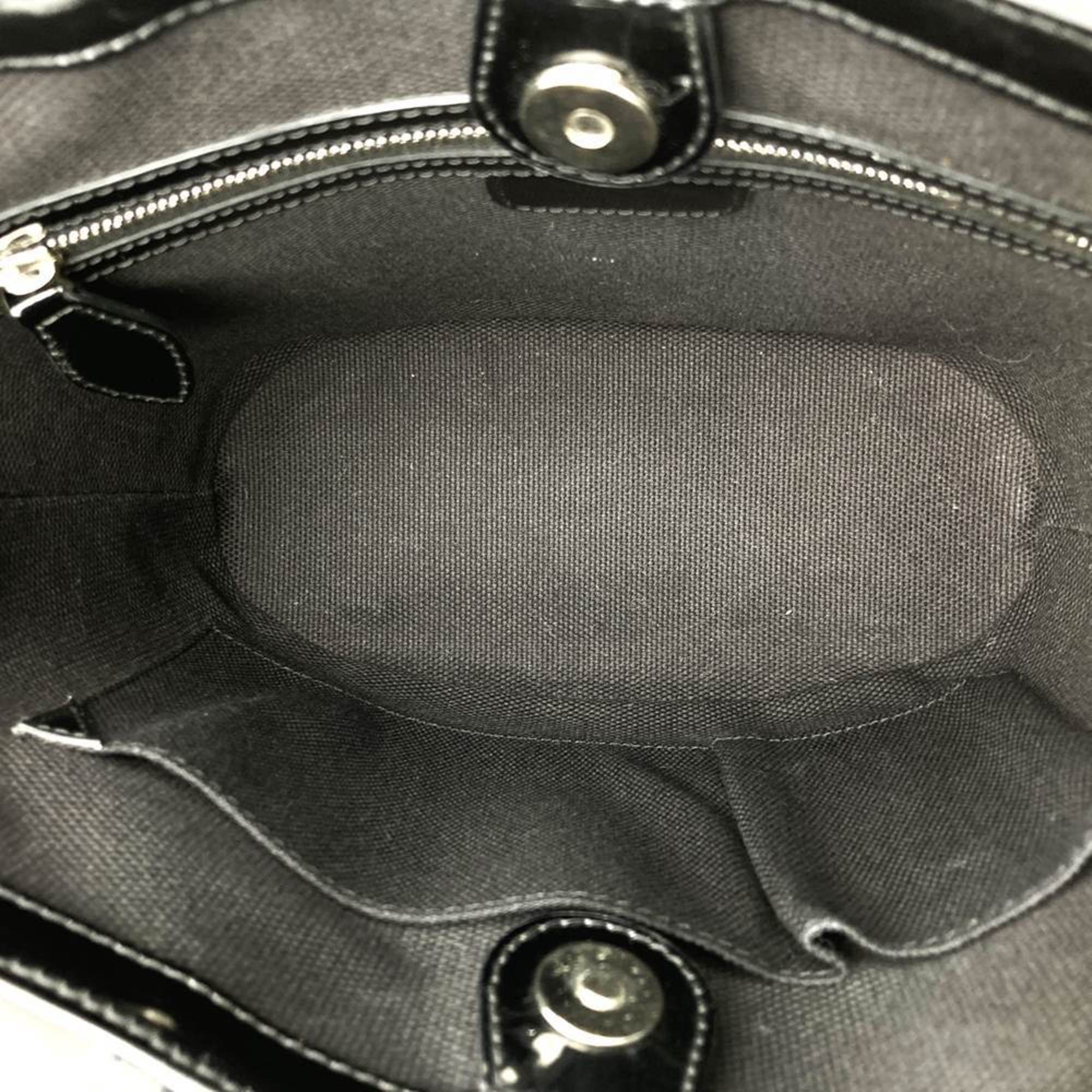 Christian Dior Black Leather Handbag Tote Bag ()