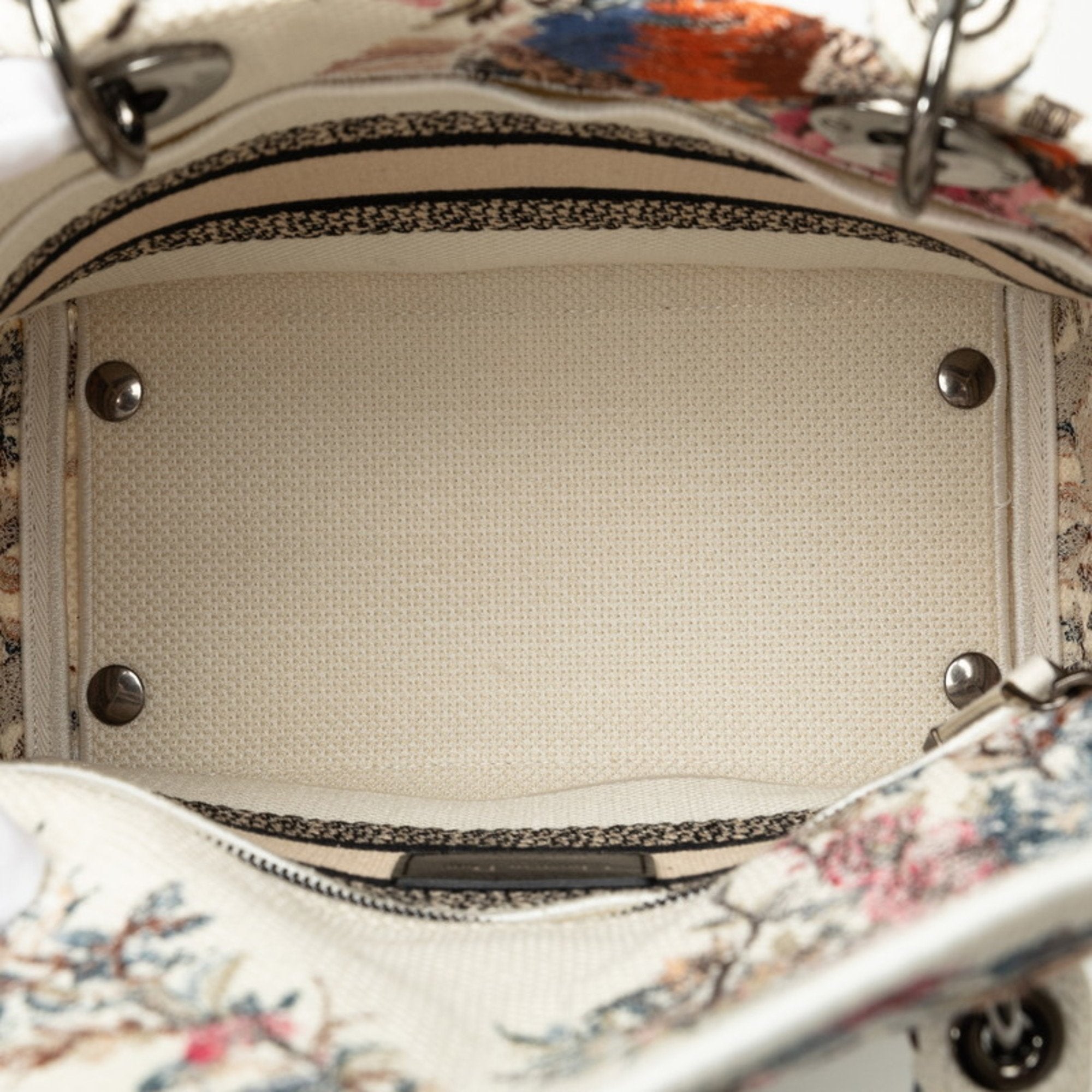 Christian Dior Multi-Color White Canvas Handbag Shoulder Bag