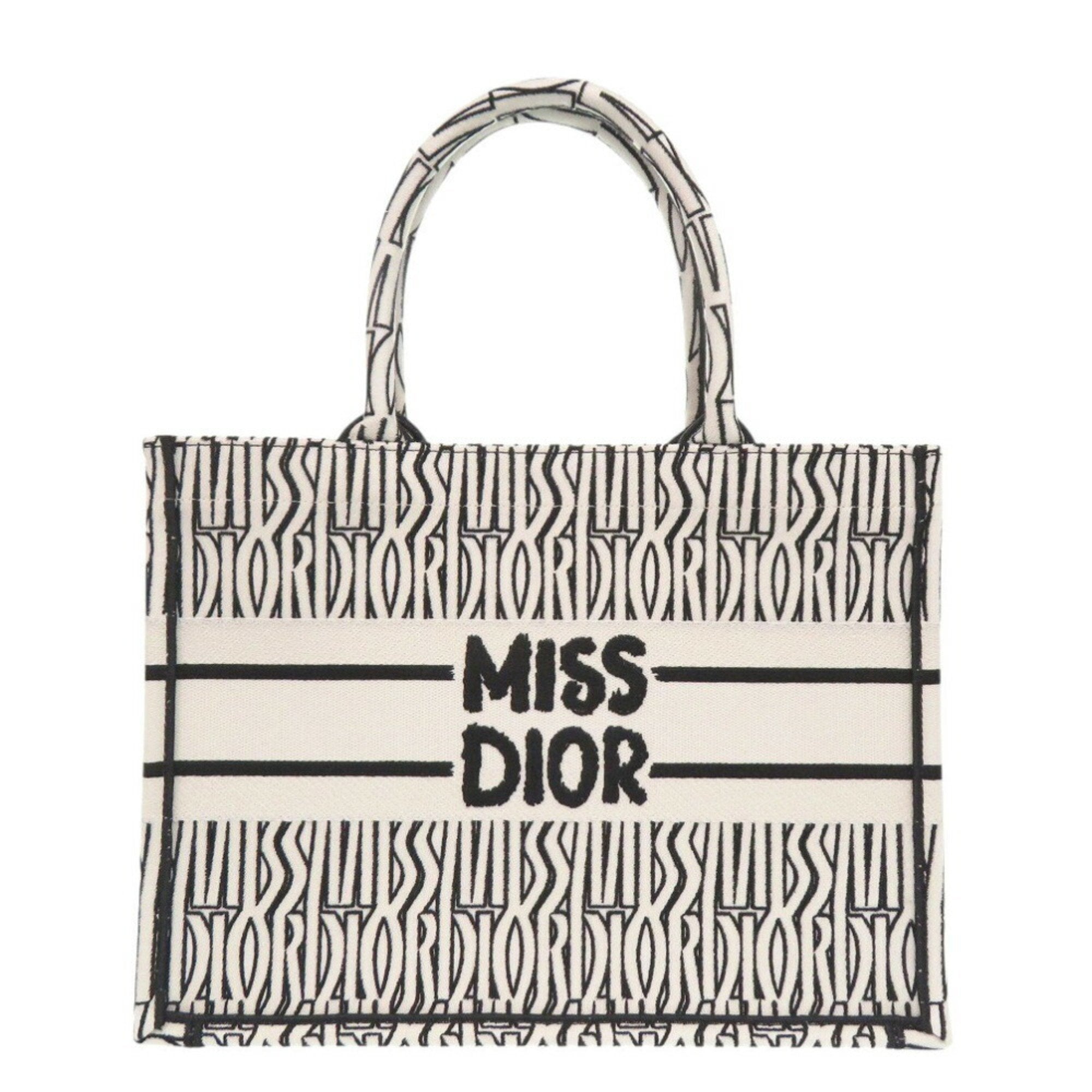 Christian Dior Black White Canvas Handbag ()