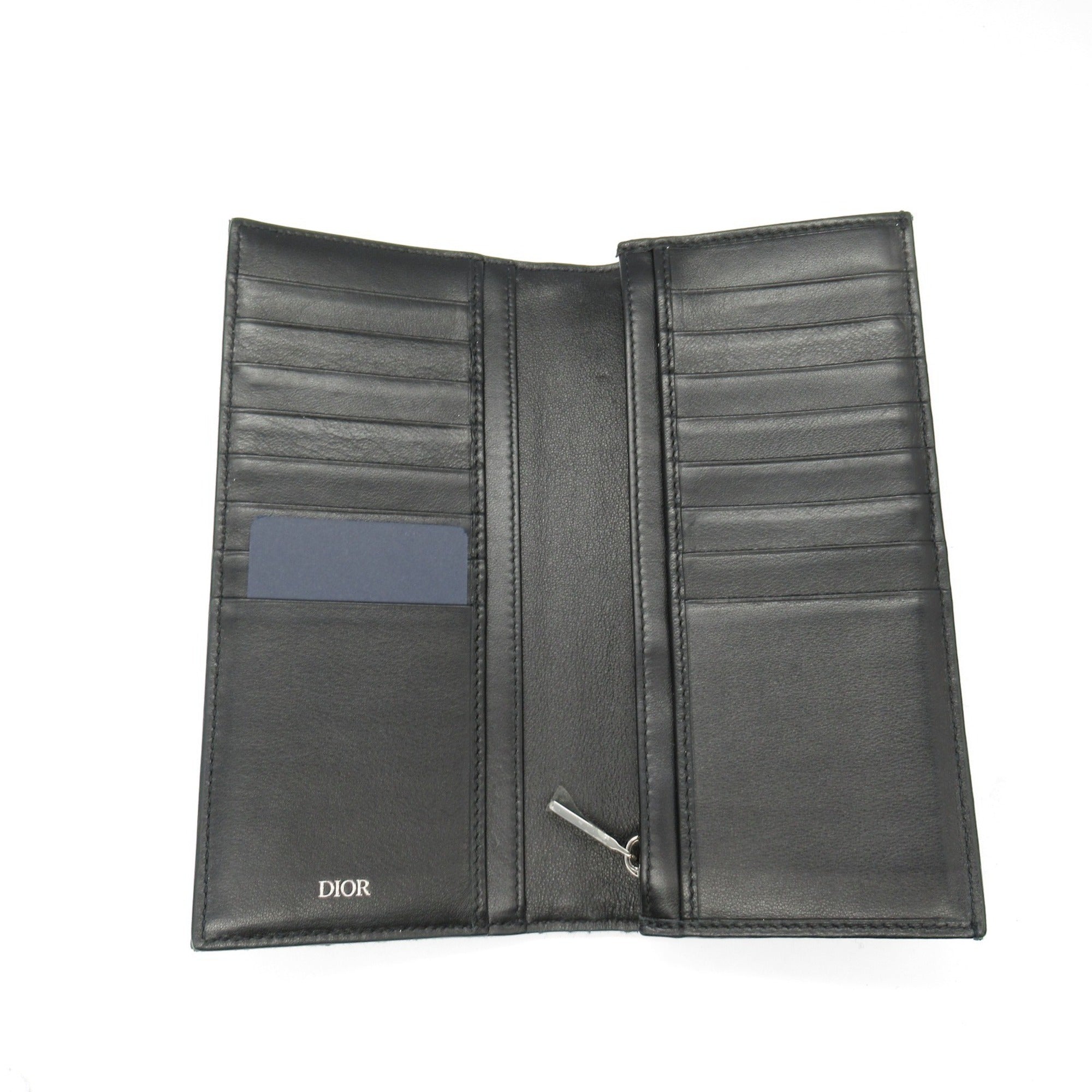 Christian Dior Black Jacquard Long Wallet (Bi-Fold) ()