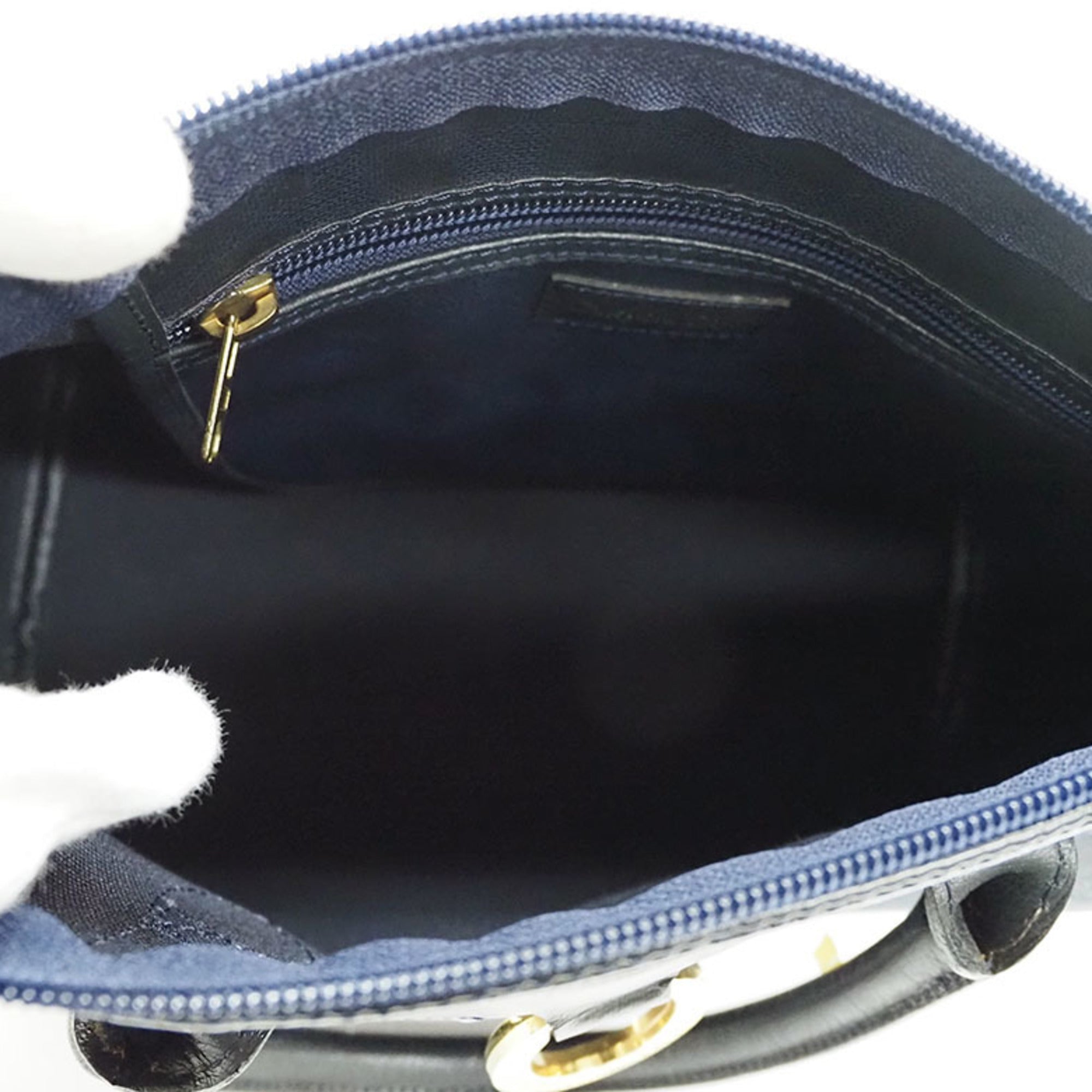 Christian Dior Navy Pvc Leather Handbag ()