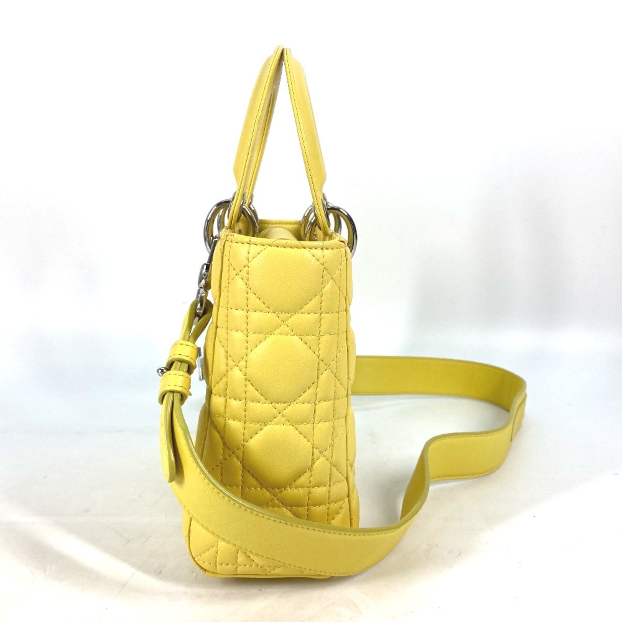 Christian Dior Yellow Leather Handbag ()