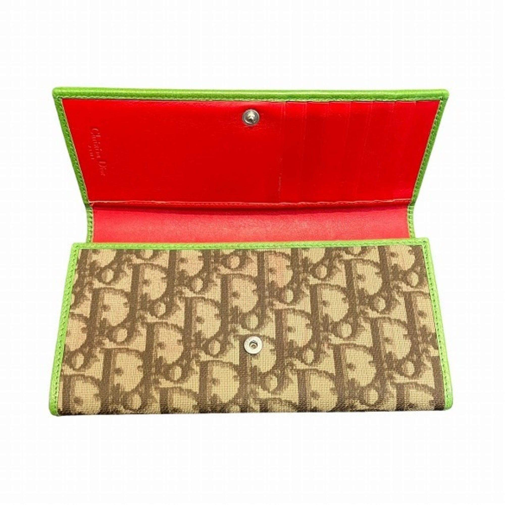 Christian Dior Green Pvc Leather Long Wallet (Bi-Fold) ()