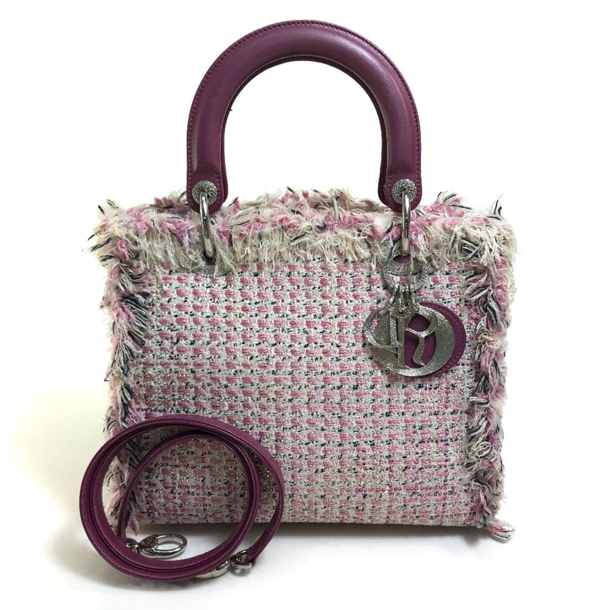 Christian Dior Pink Tweed Handbag ()