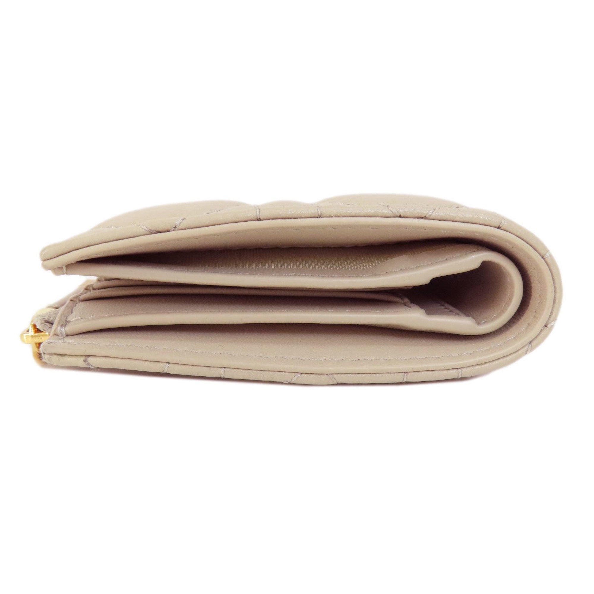 Christian Dior Beige Leather Wallet (Bi-Fold) ()