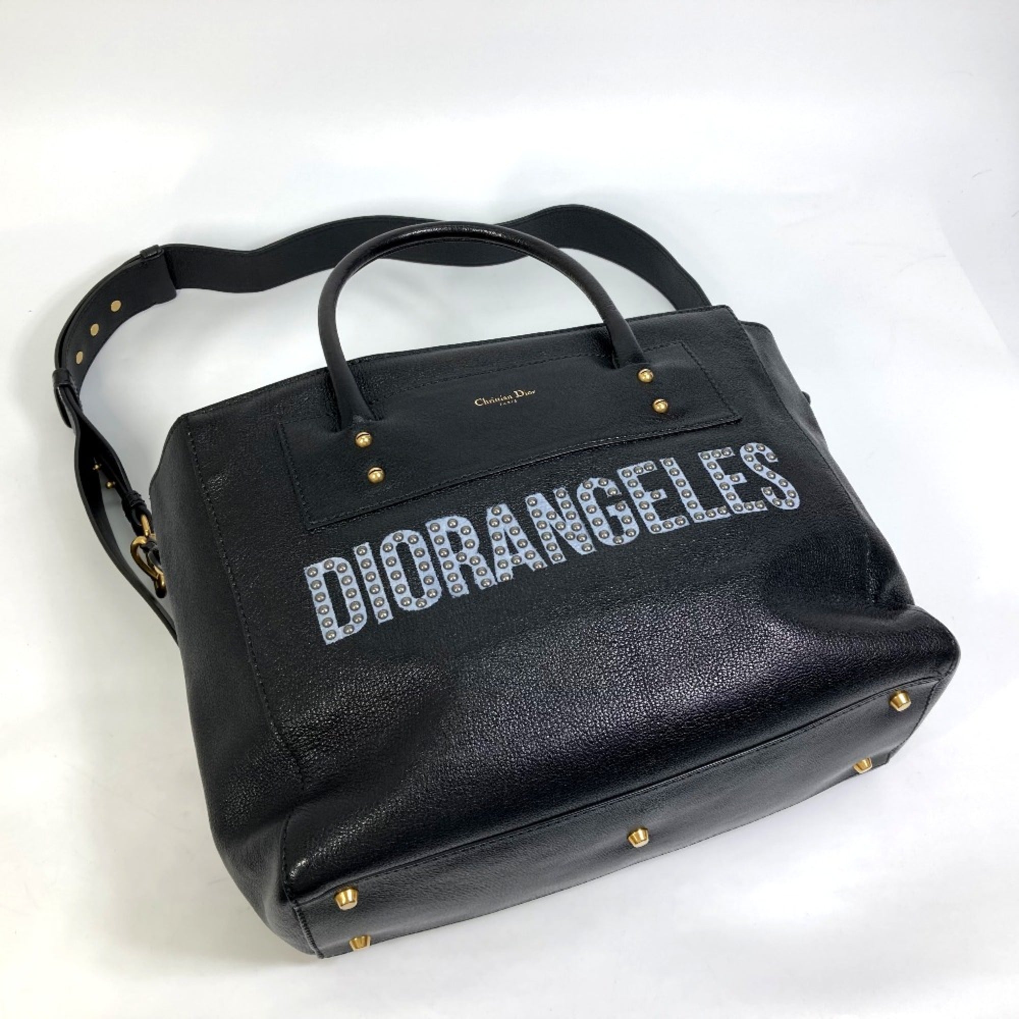 Christian Dior Black Leather Tote Bag ()