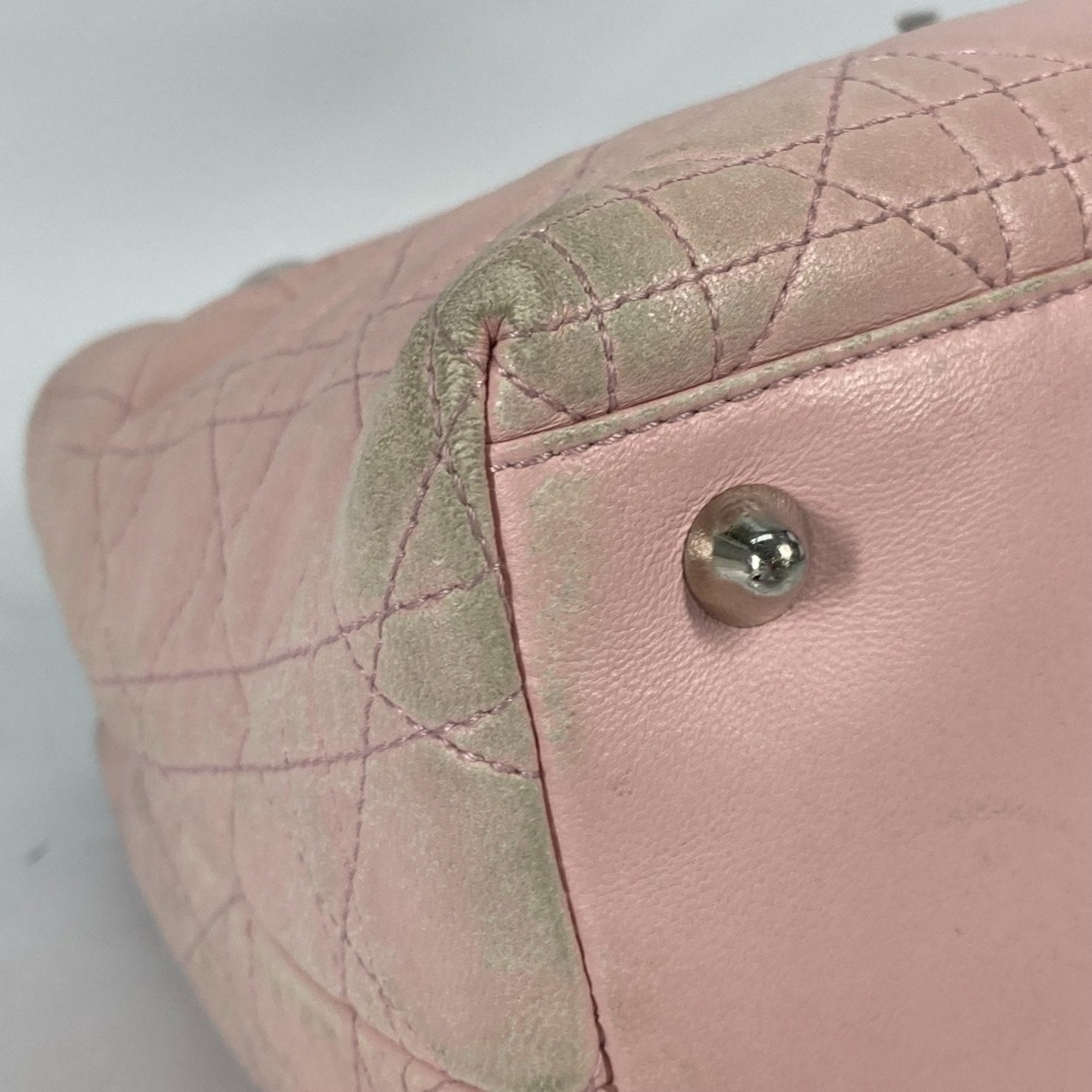 Christian Dior Pink Leather Handbag Shoulder Bag Tote Bag ()