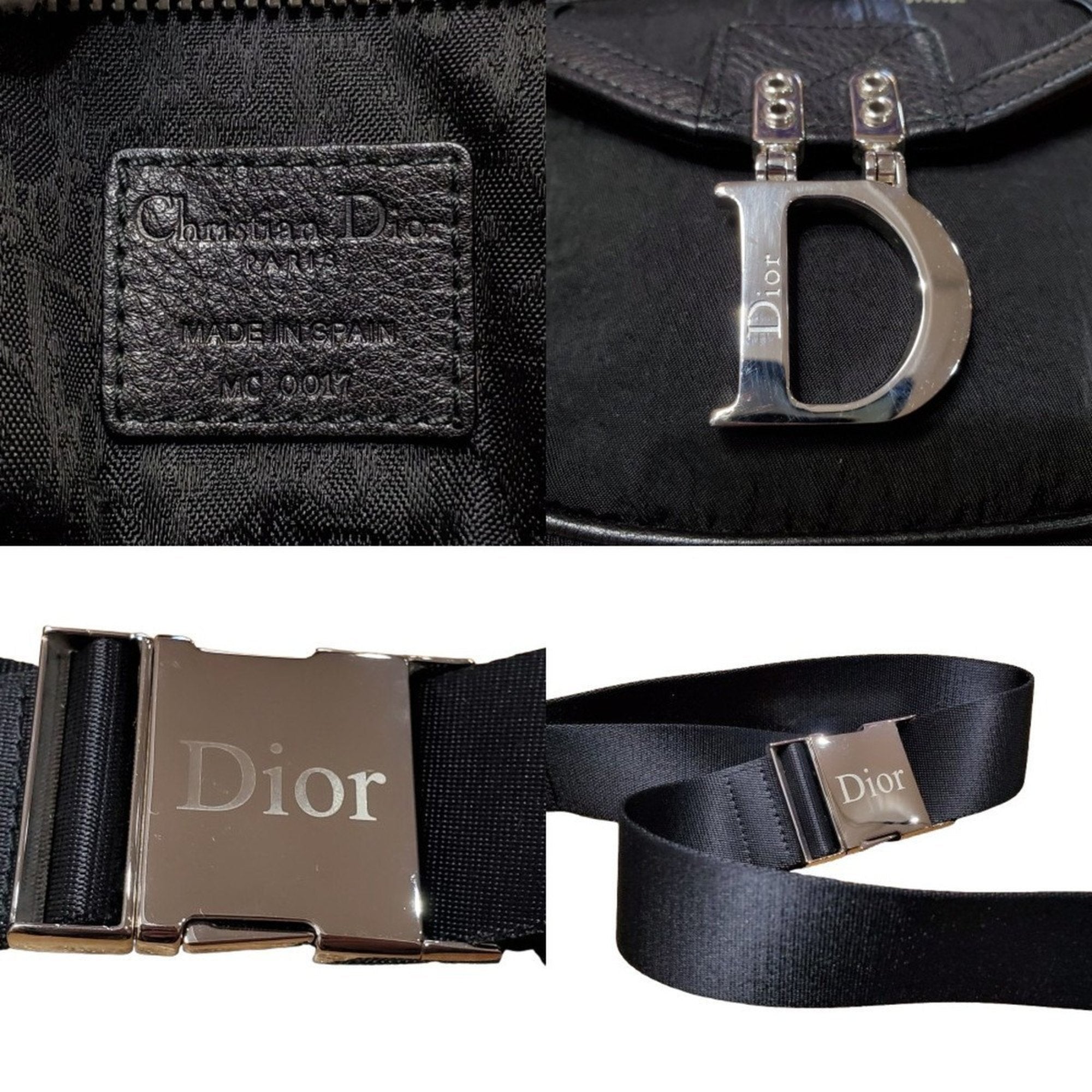 Christian Dior Black Nylon Leather Fanny Pack Sling Bag ()