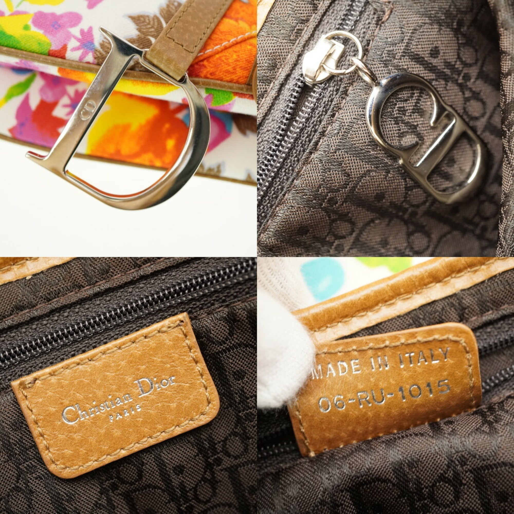 Christian Dior Multi-Color Canvas Leather Shoulder Bag ()