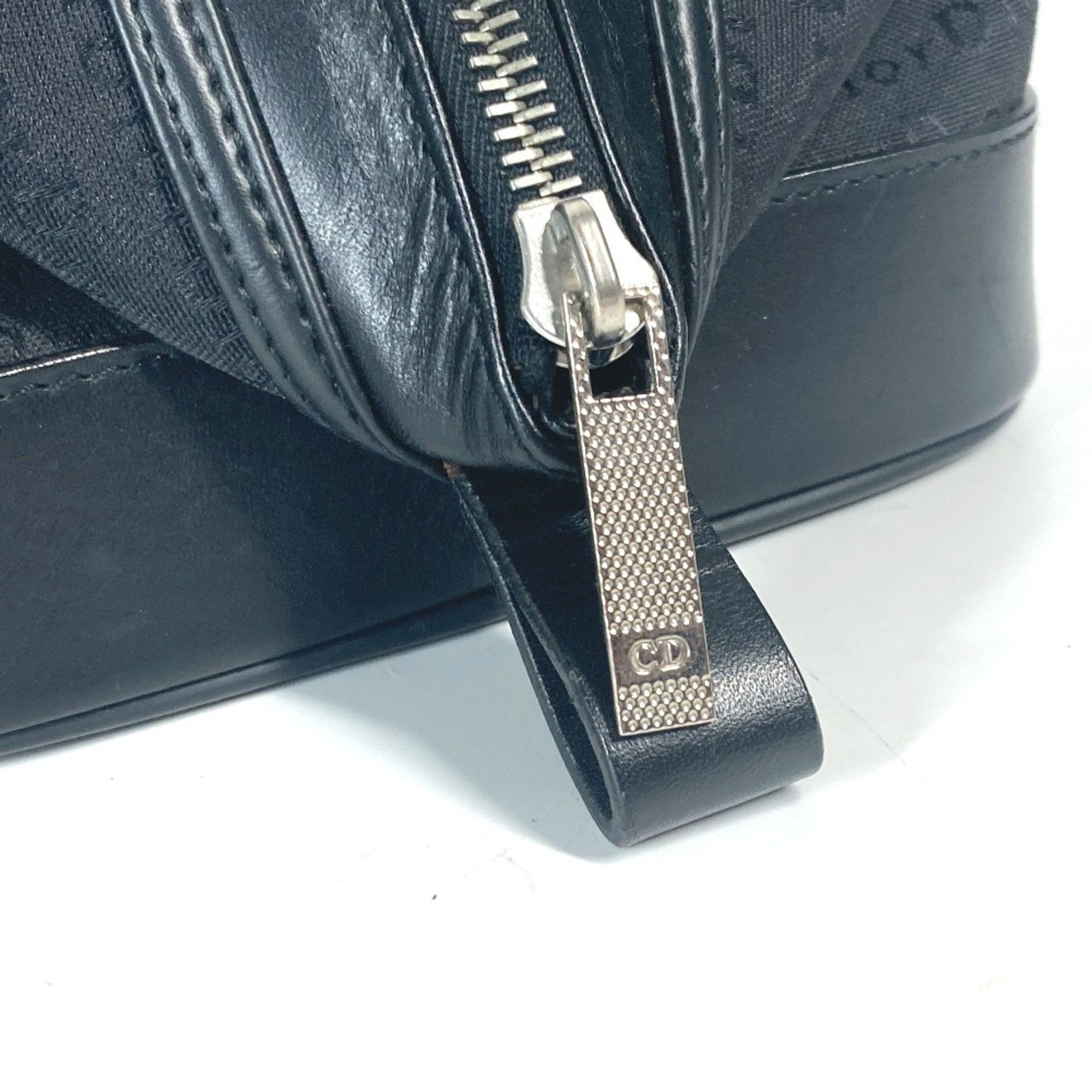 Christian Dior Black Canvas Leather Pouch ()