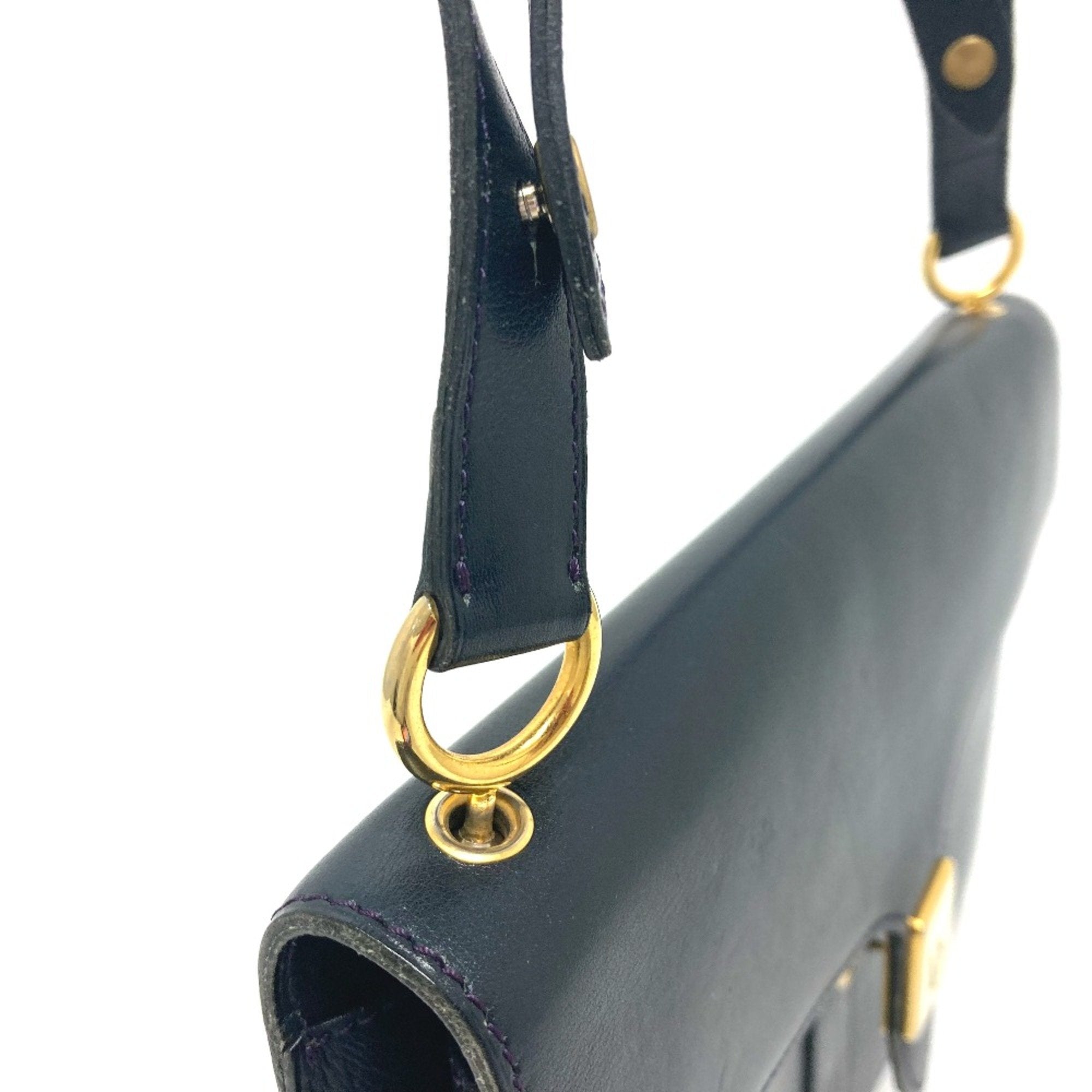 Christian Dior Navy Leather Shoulder Bag ()