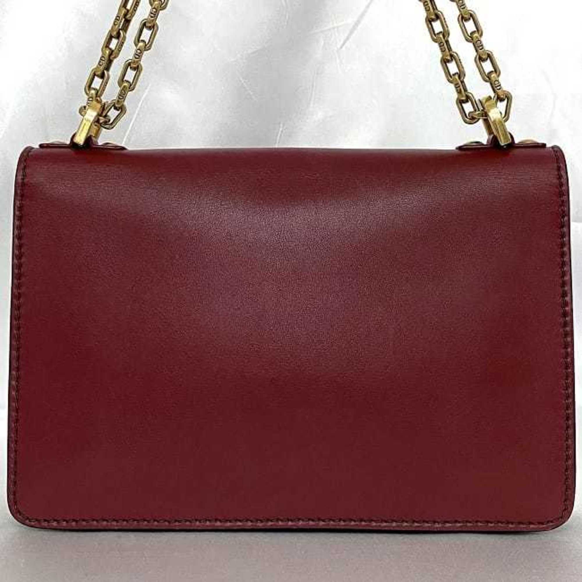 Christian Dior Red Color Leather Shoulder Bag ()