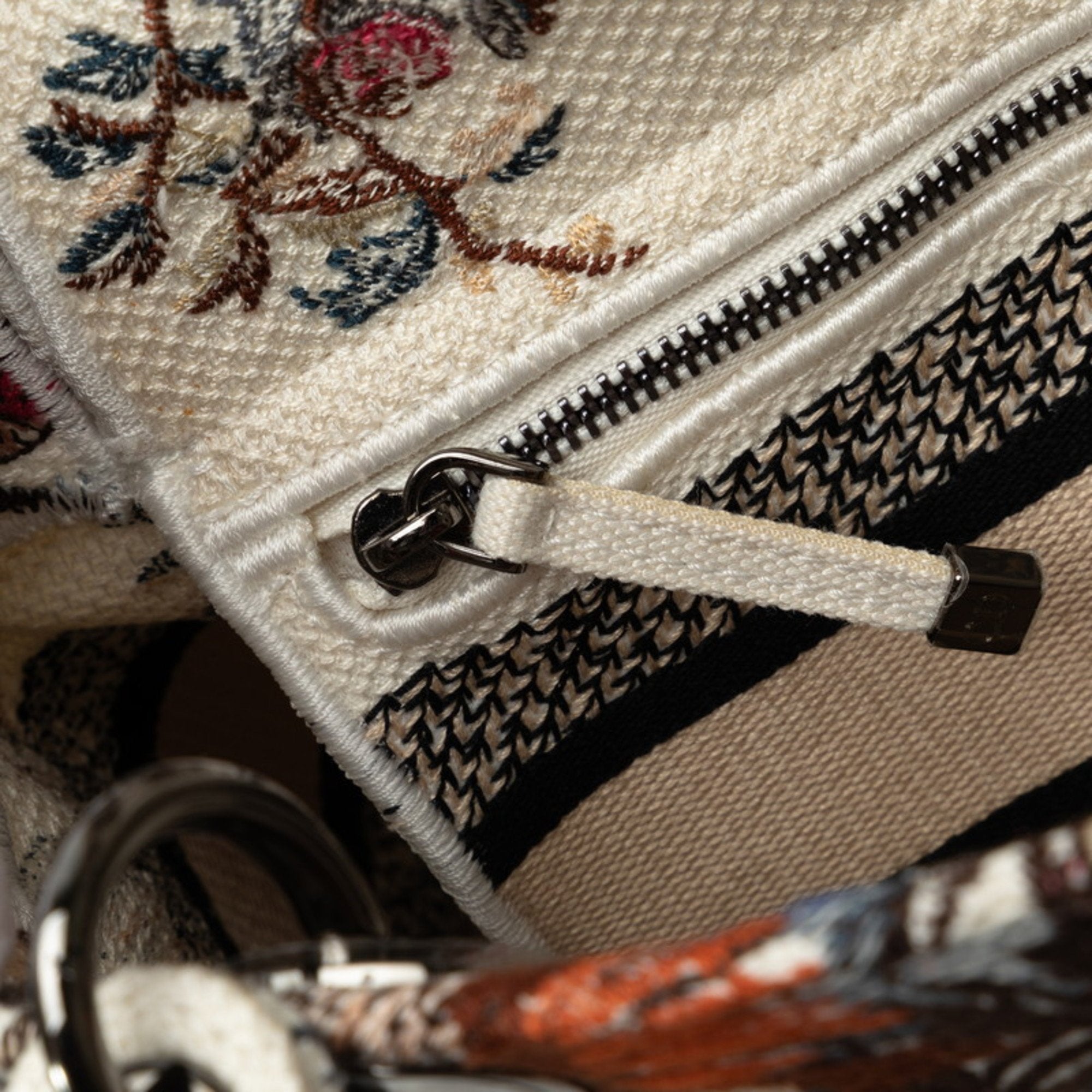 Christian Dior Multi-Color White Canvas Handbag Shoulder Bag
