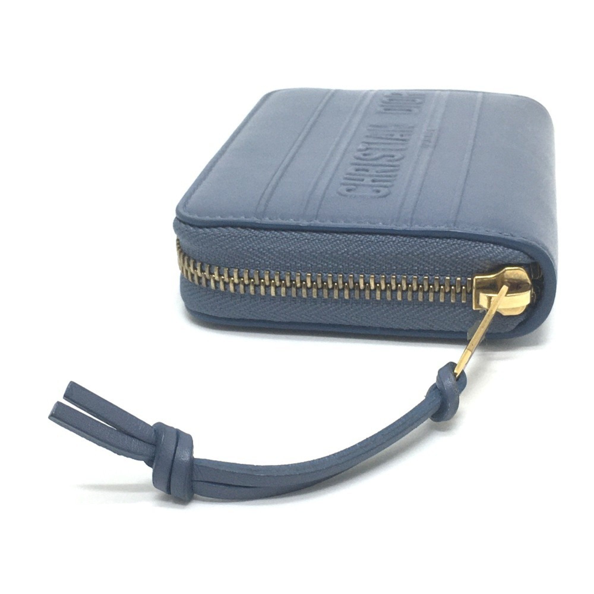 Christian Dior Blue Leather Coin Purse/Coin Case ()