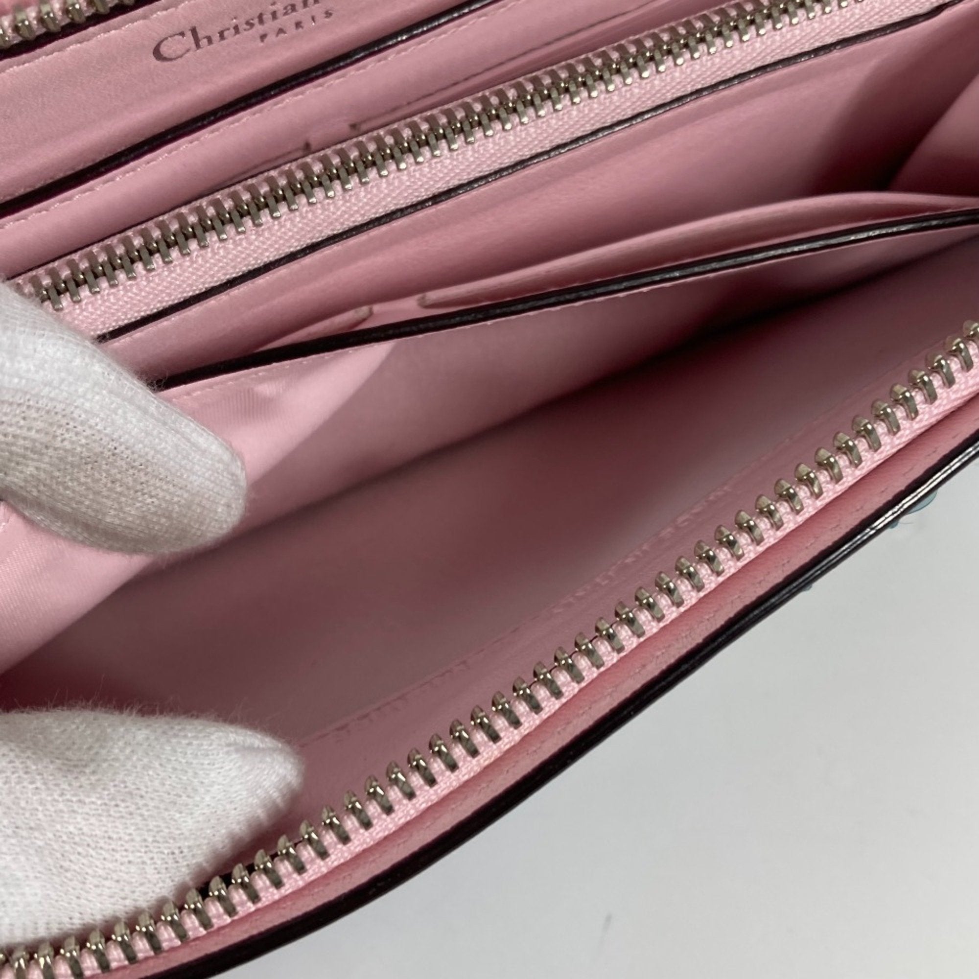 Christian Dior Blue Leather Long Wallet (Bi-Fold) ()