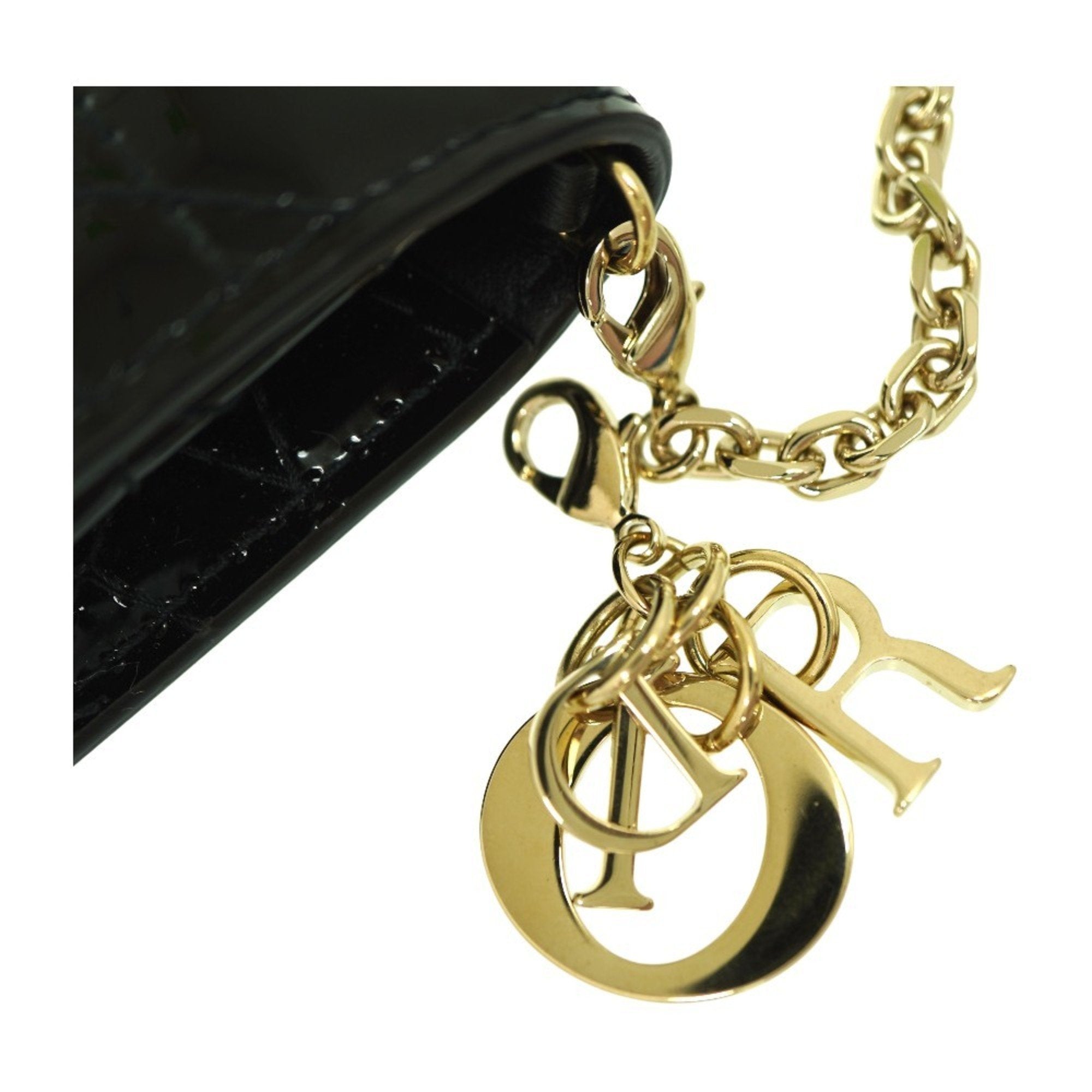 Christian Dior Black Patent Leather Shoulder Bag ()
