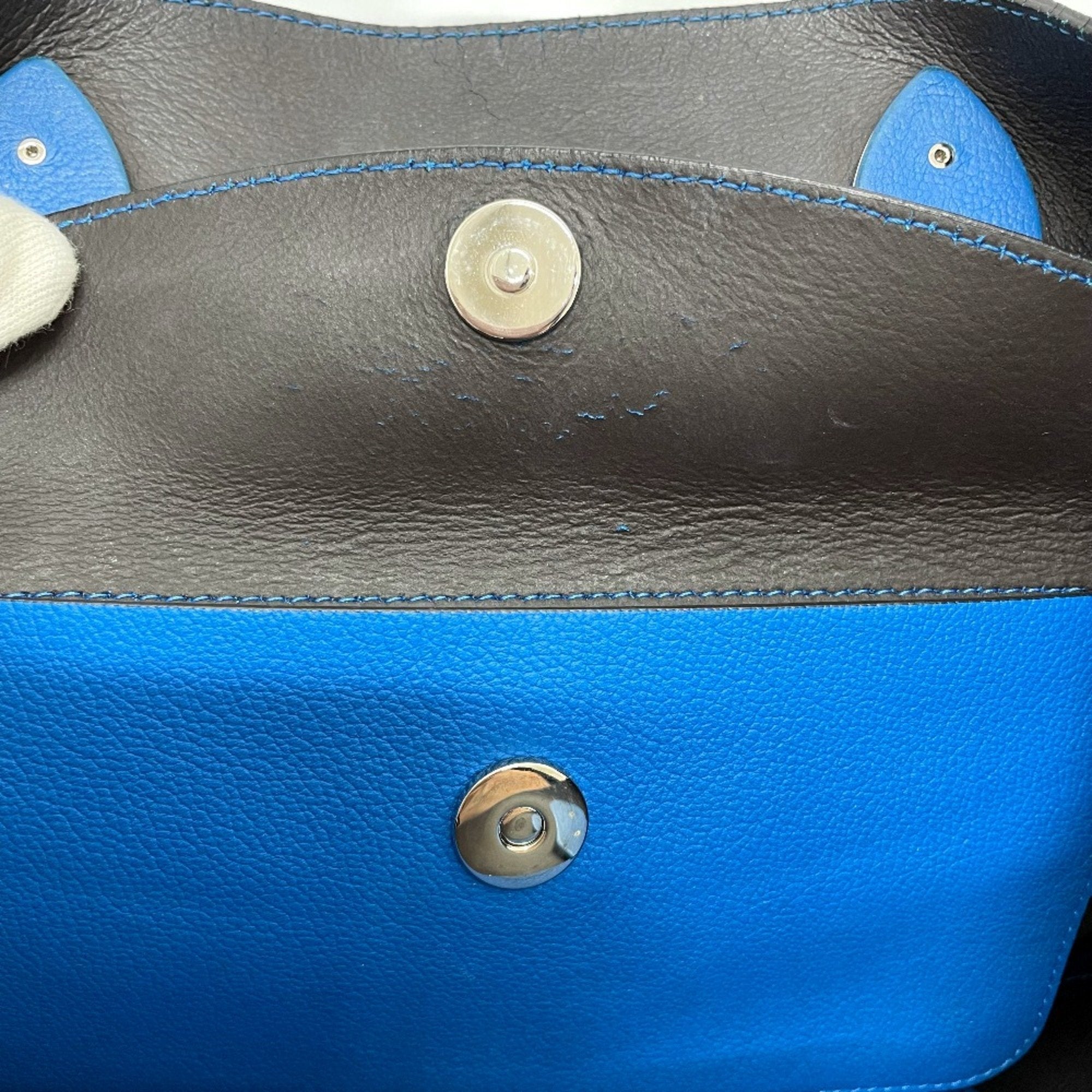 Christian Dior Blue Leather Tote Bag ()