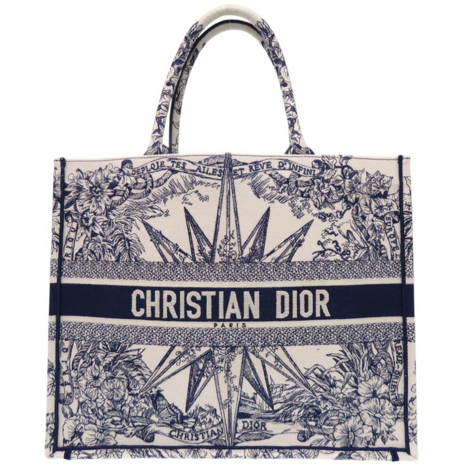 Christian Dior Blue White Canvas Handbag ()