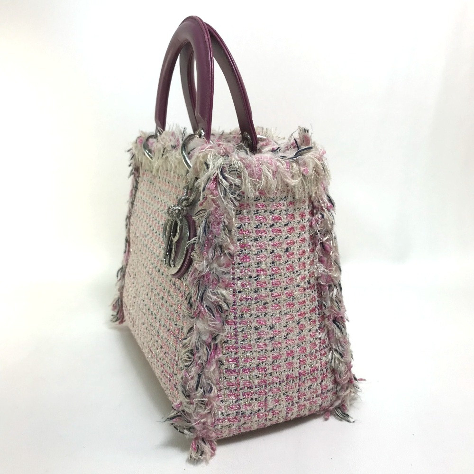 Christian Dior Pink Tweed Handbag ()