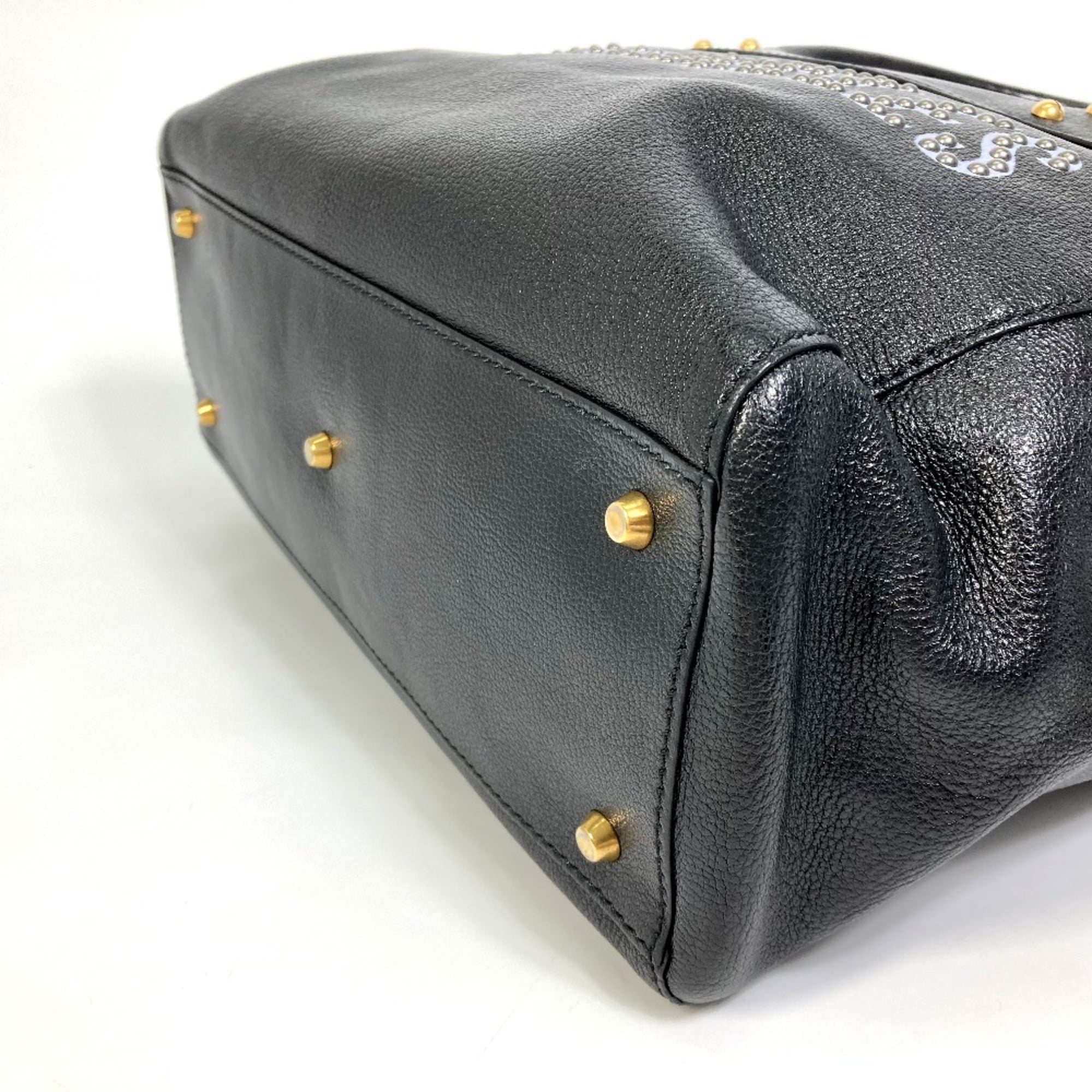 Christian Dior Black Leather Tote Bag ()