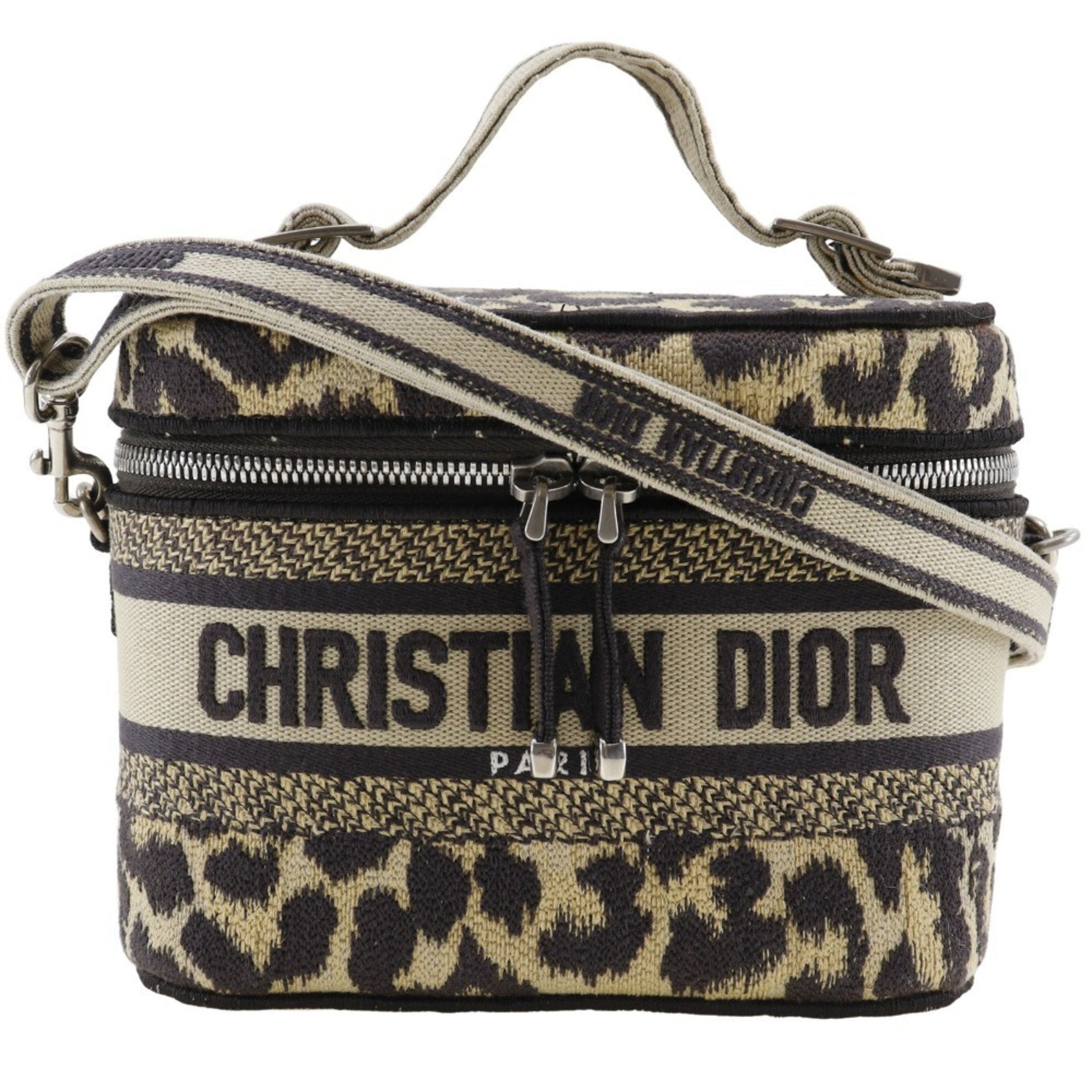 Christian Dior Beige Canvas Handbag Vanity Bag ()