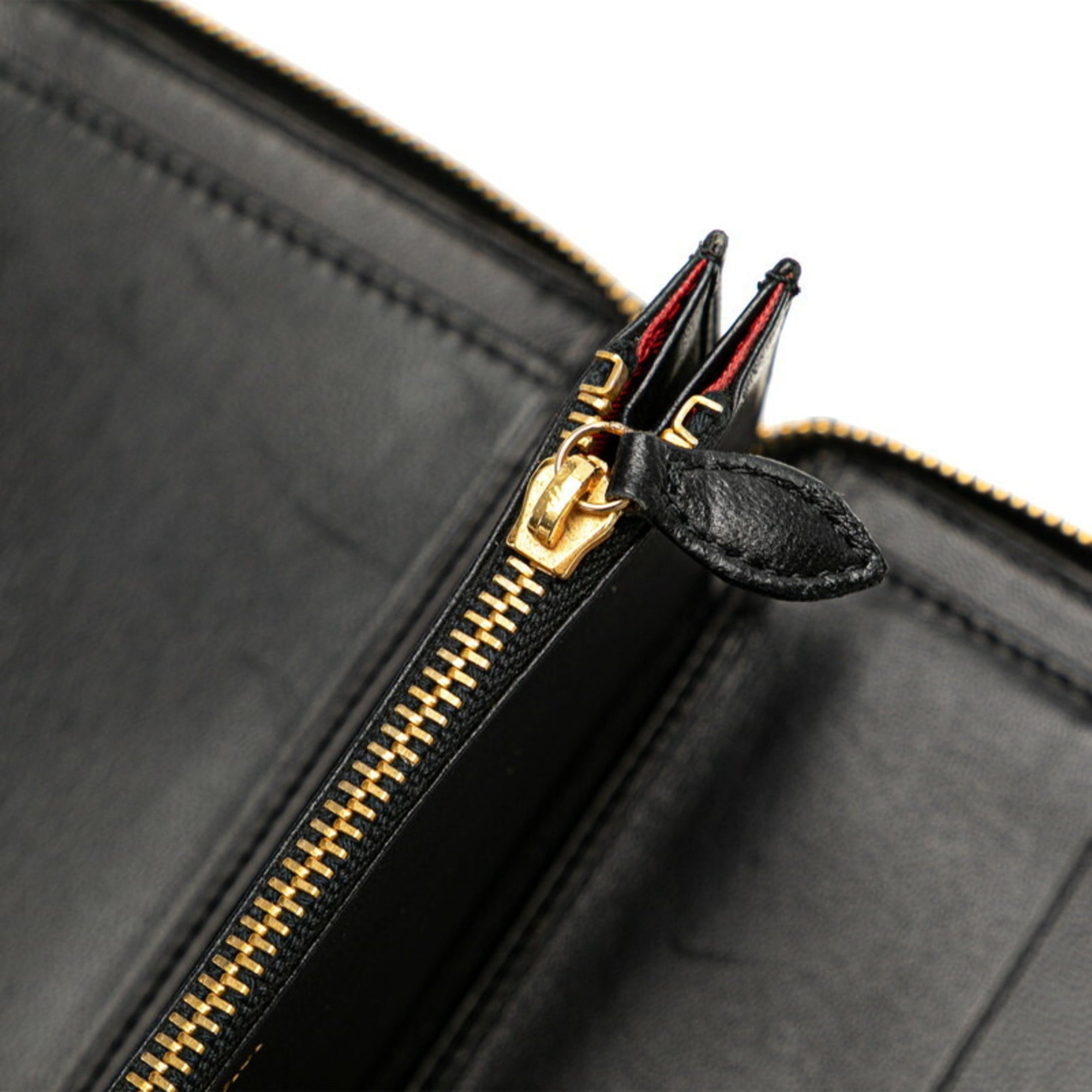 Christian Dior Black Leather Long Wallet (Bi-Fold) ()