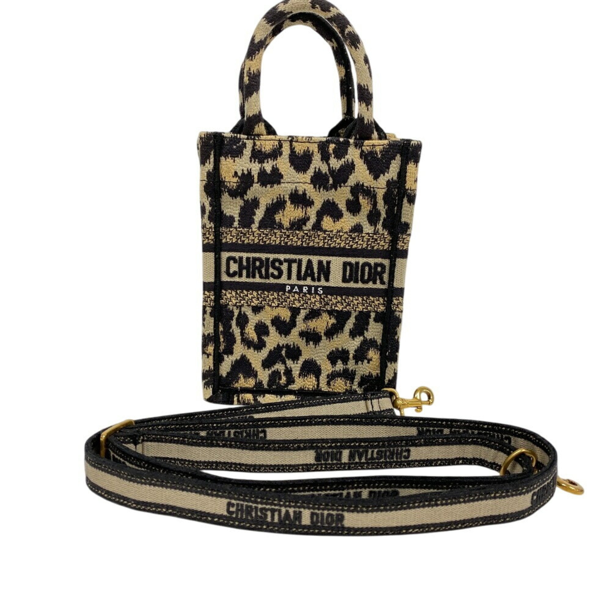 Christian Dior Beige Gold Canvas Tote Bag ()