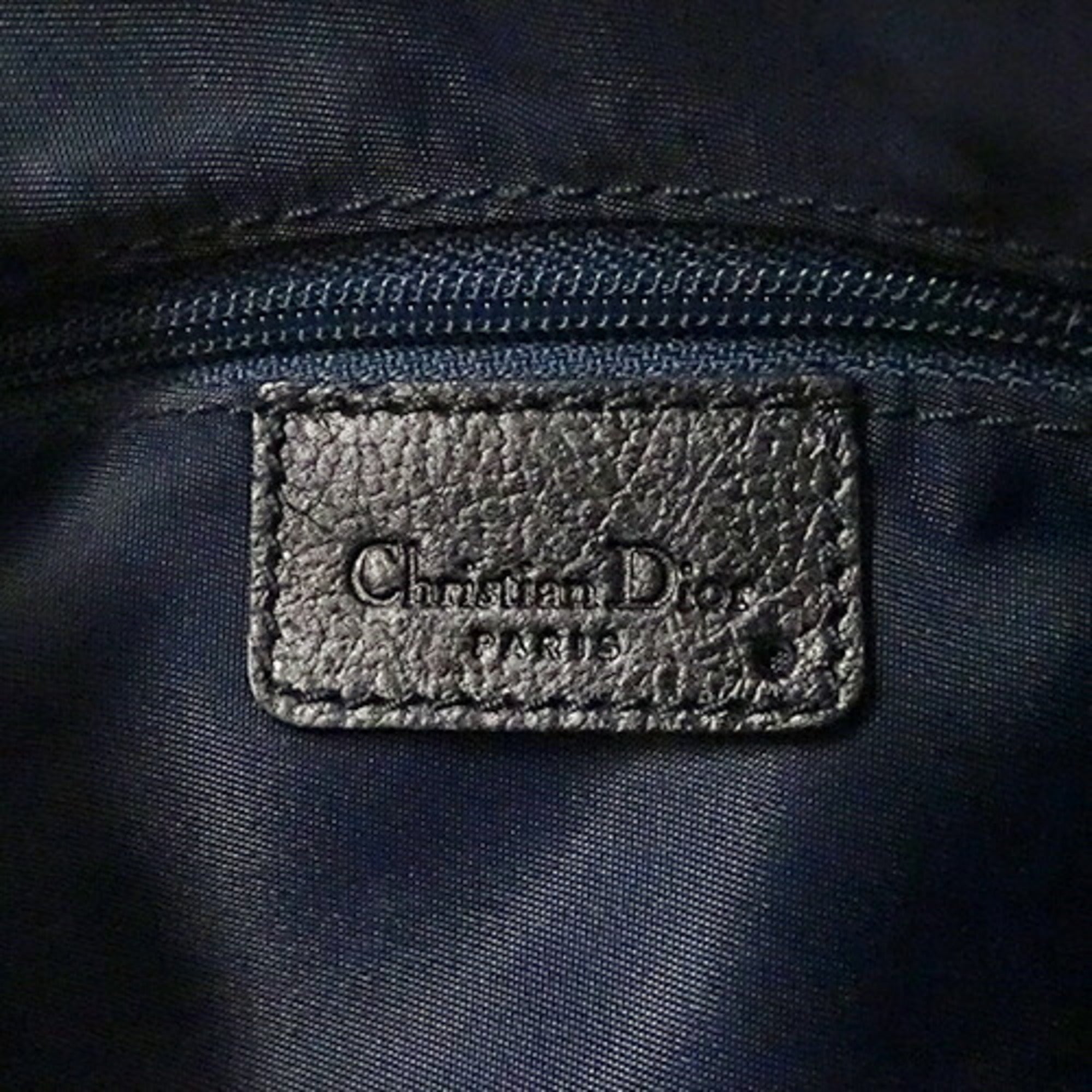 Christian Dior Navy Orange Denim Shoulder Bag ()