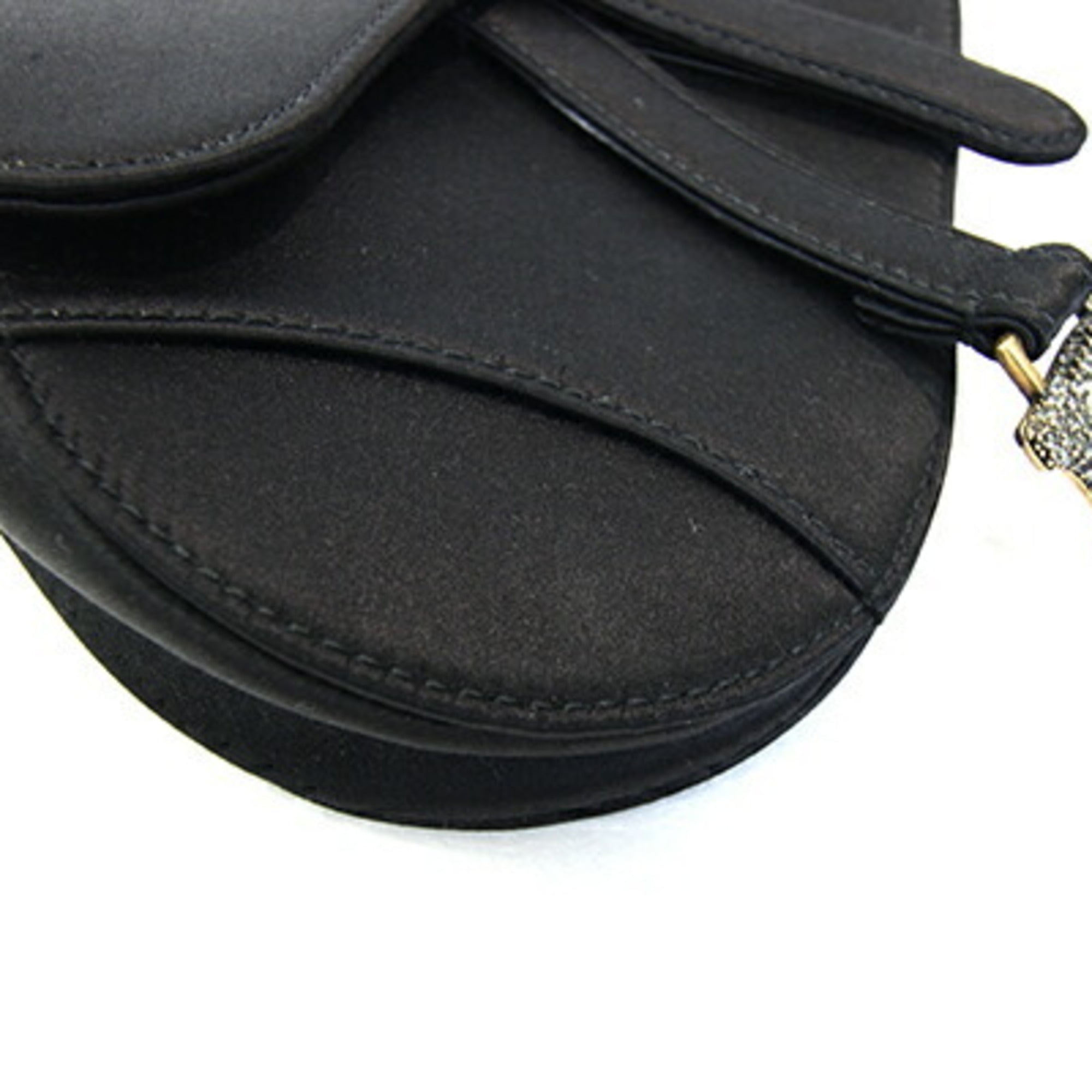 Christian Dior Black Satin Saddle Bag ()
