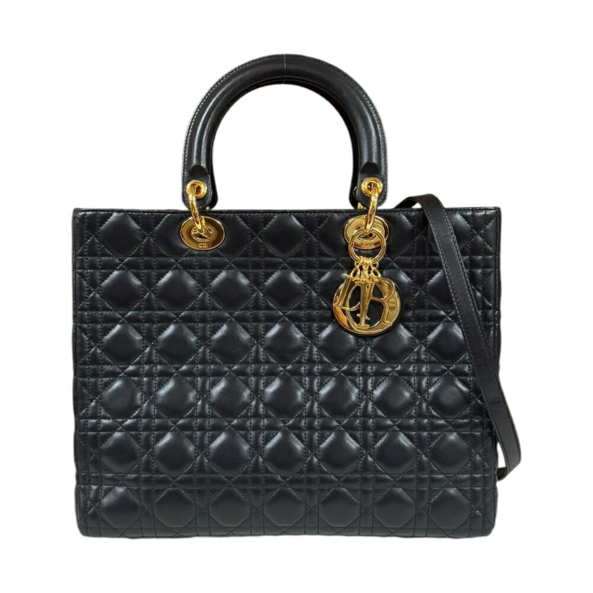 Christian Dior Black Leather Shoulder Bag ()