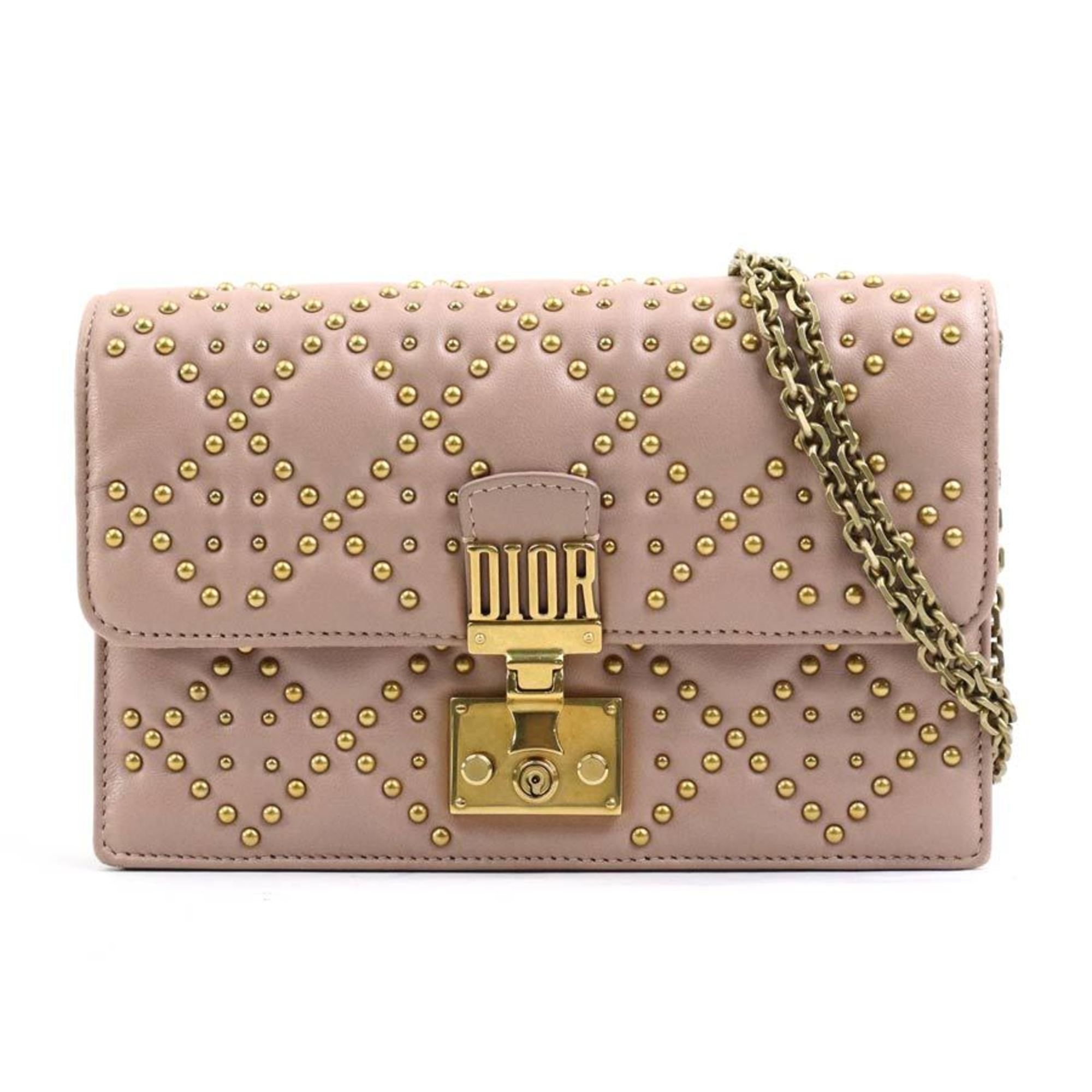 Christian Dior Pink Leather Handbag Shoulder Bag ()