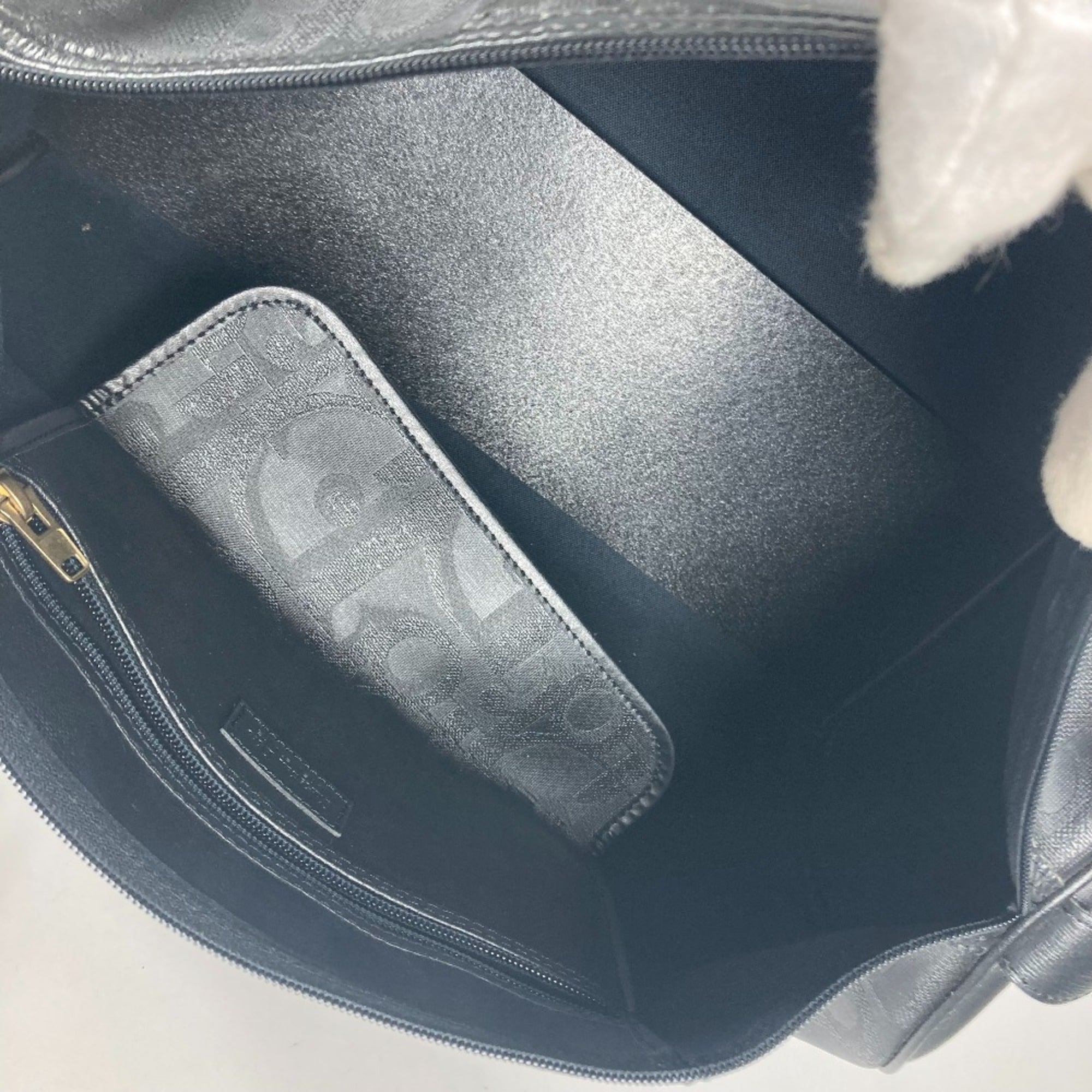 Christian Dior Black Leather Boston Bag ()