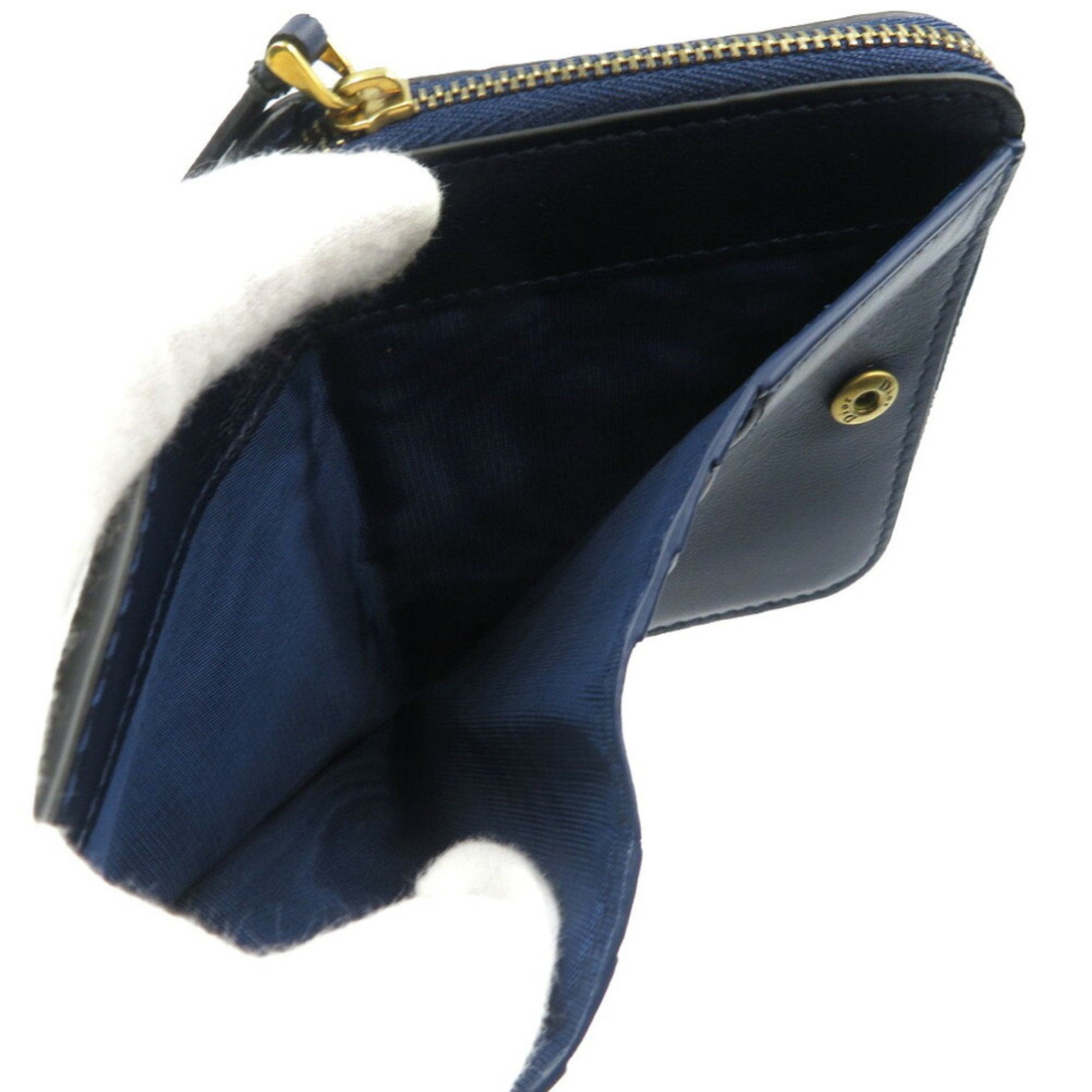 Christian Dior Navy Leather Wallet (Bi-Fold) ()