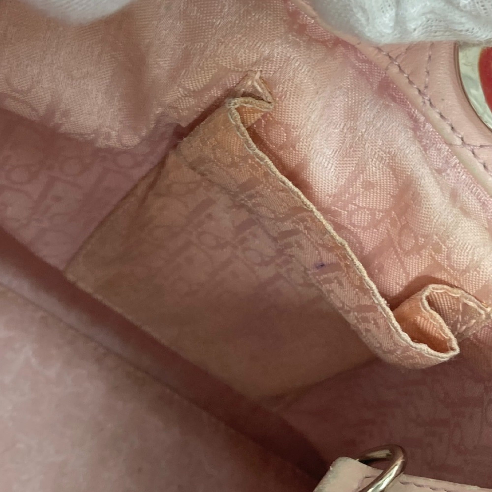 Christian Dior Pink Leather Handbag Shoulder Bag Tote Bag ()