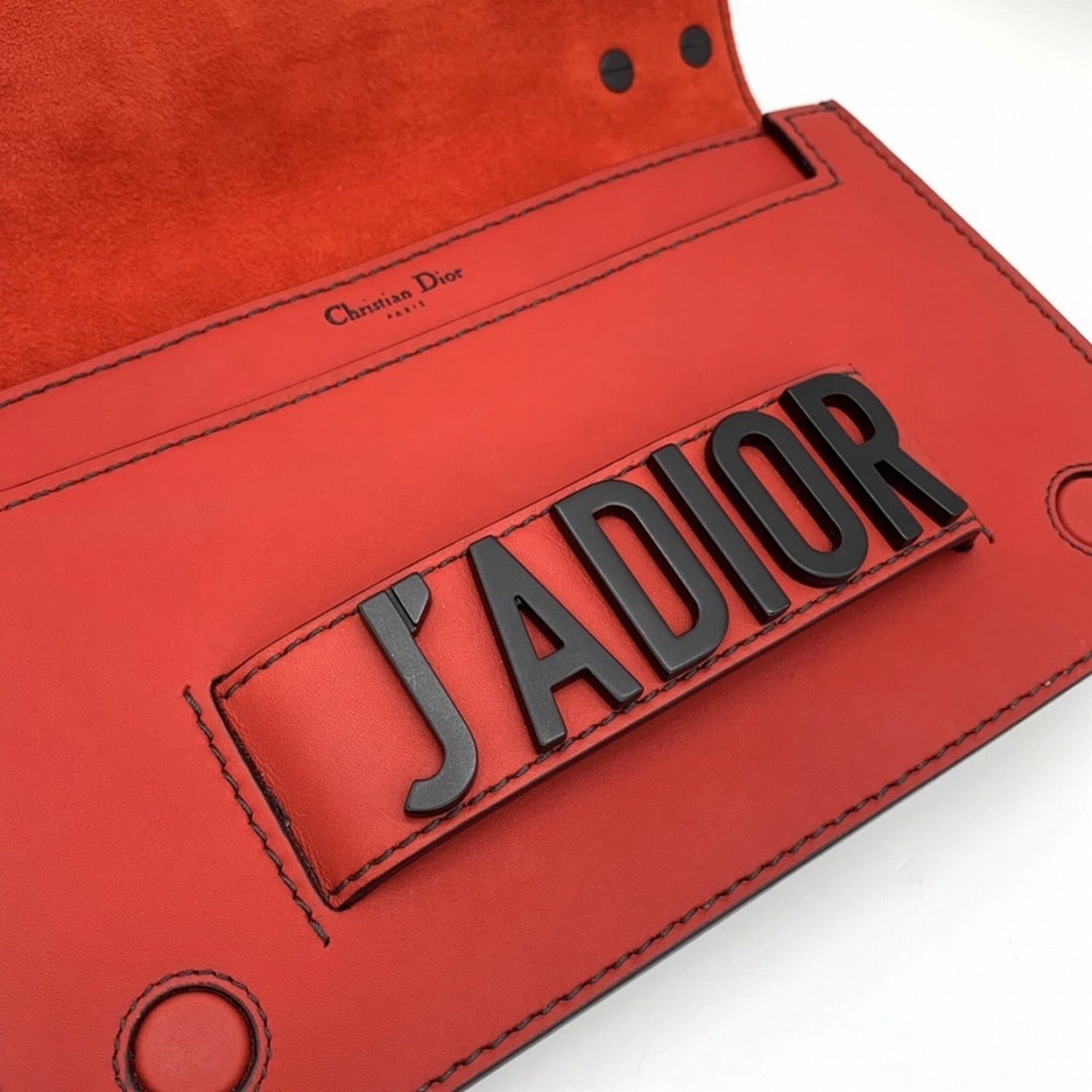 Christian Dior Red Color Leather Shoulder Bag ()