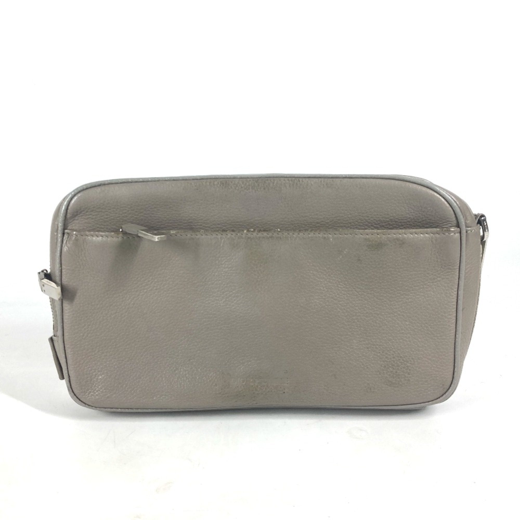 Christian Dior Gray Leather Clutch Bag ()