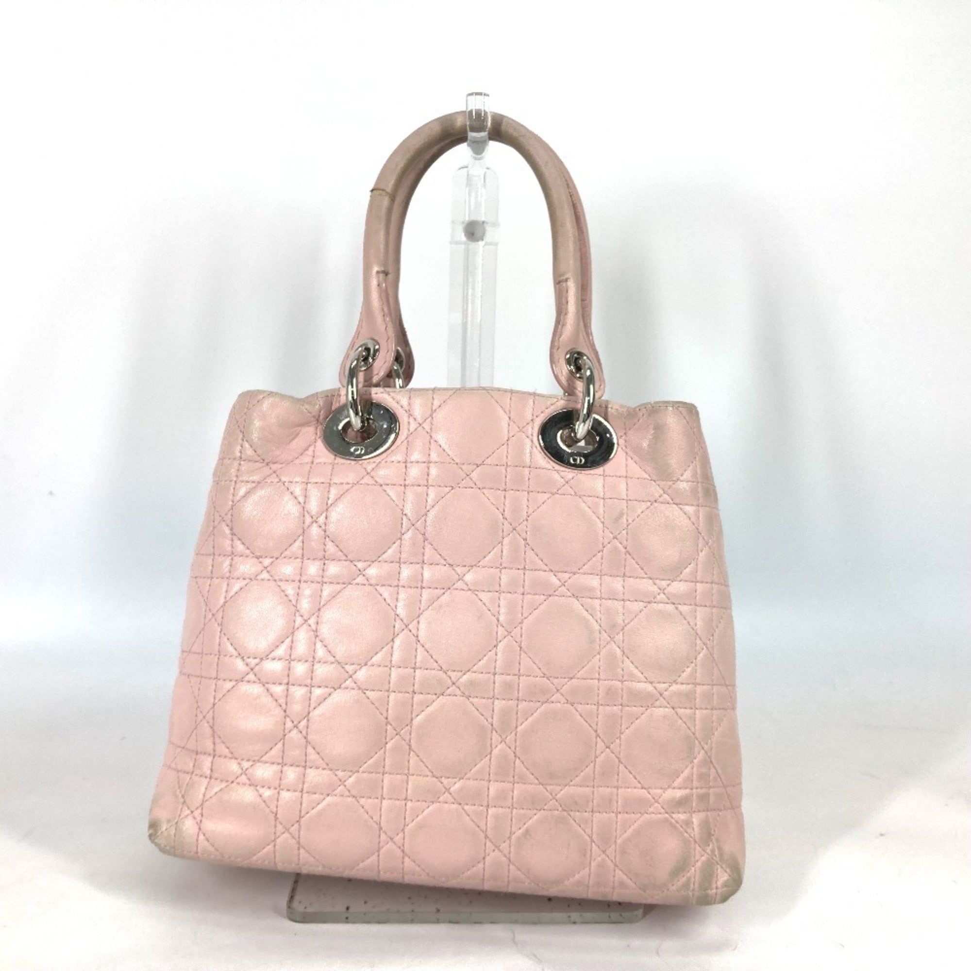 Christian Dior Pink Leather Handbag Shoulder Bag Tote Bag ()