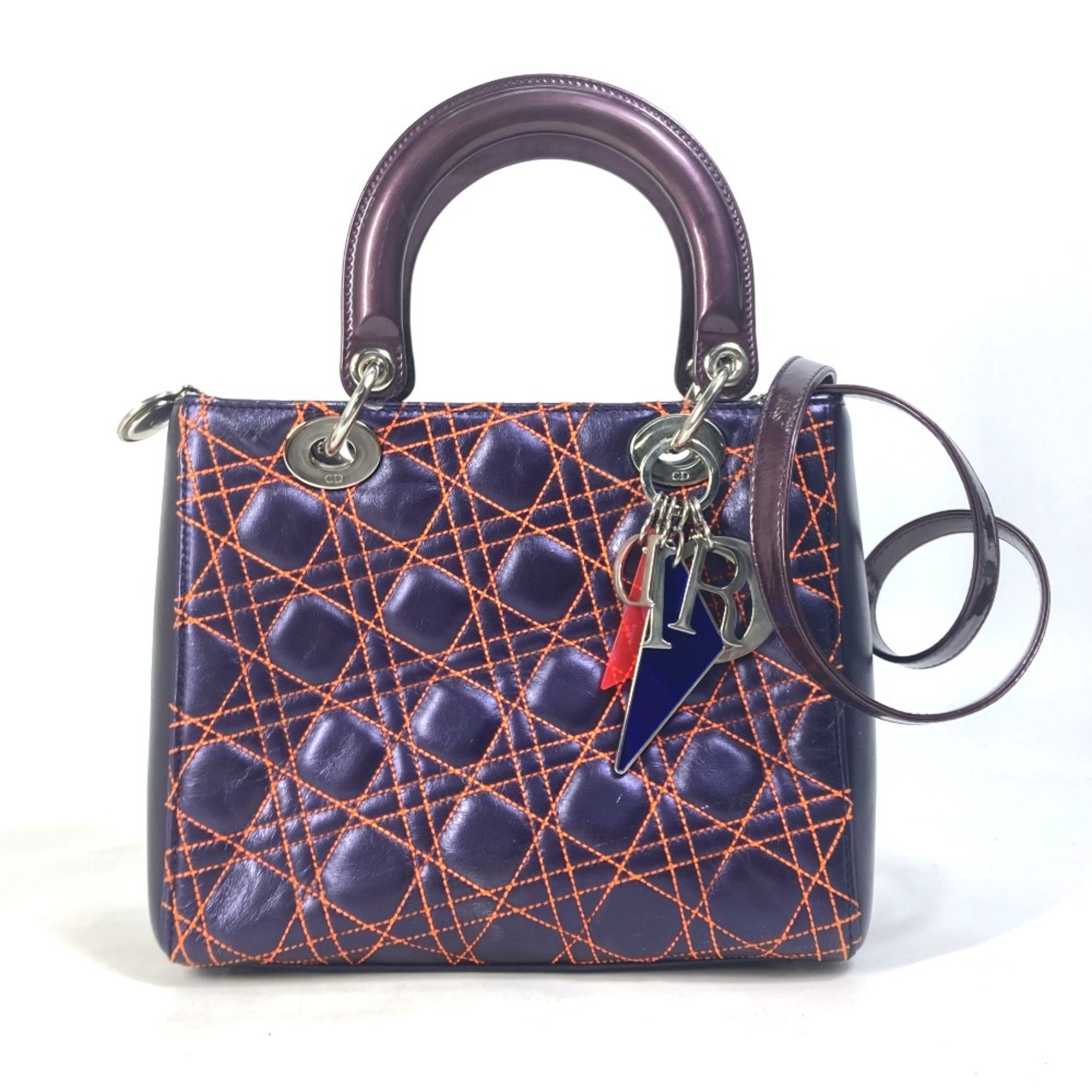 Christian Dior Purple Leather Handbag ()