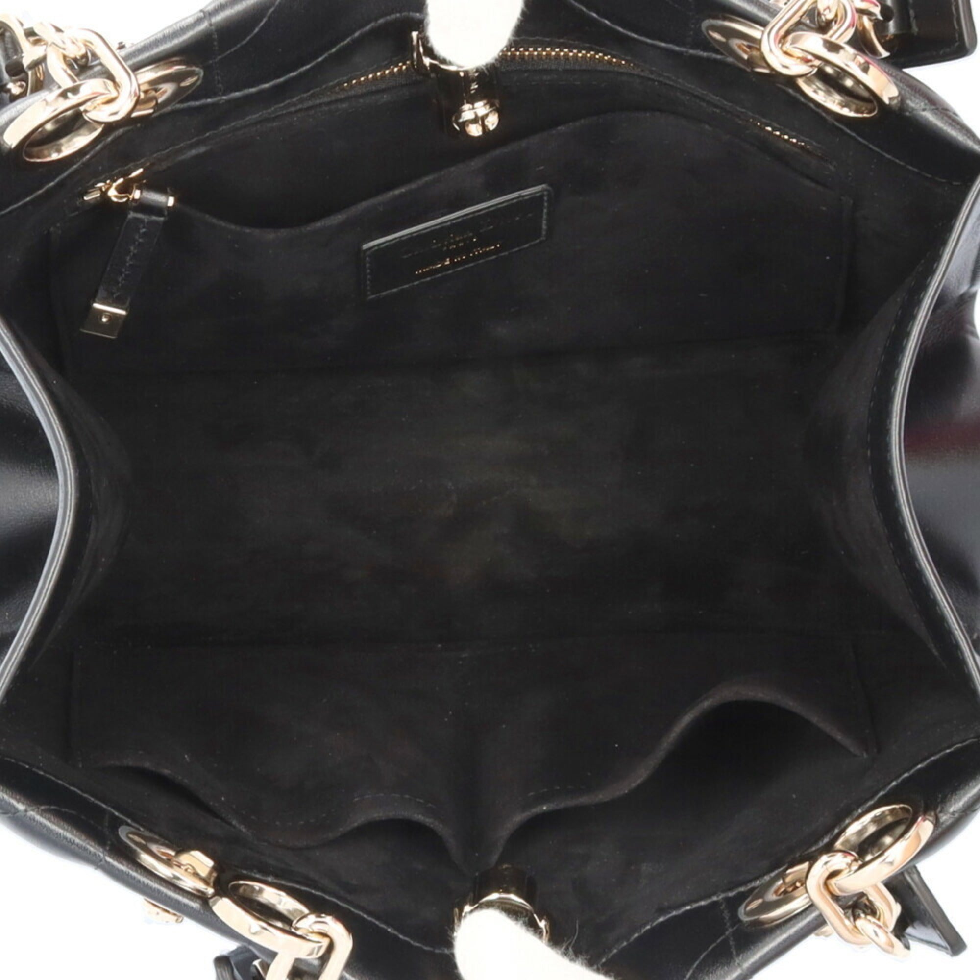 Christian Dior Black Leather Tote Bag ()