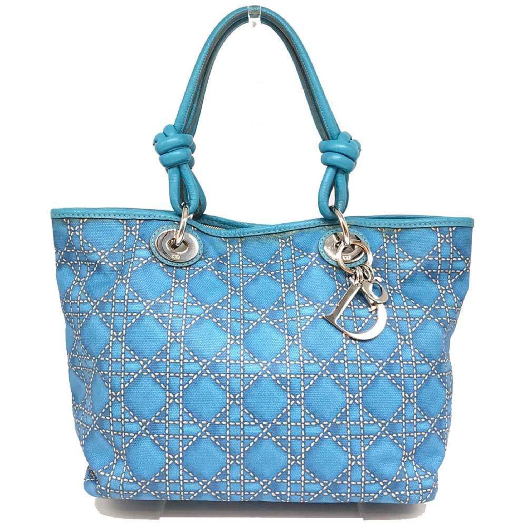 Christian Dior Lady Dior Blue Pvc Tote Bag ()