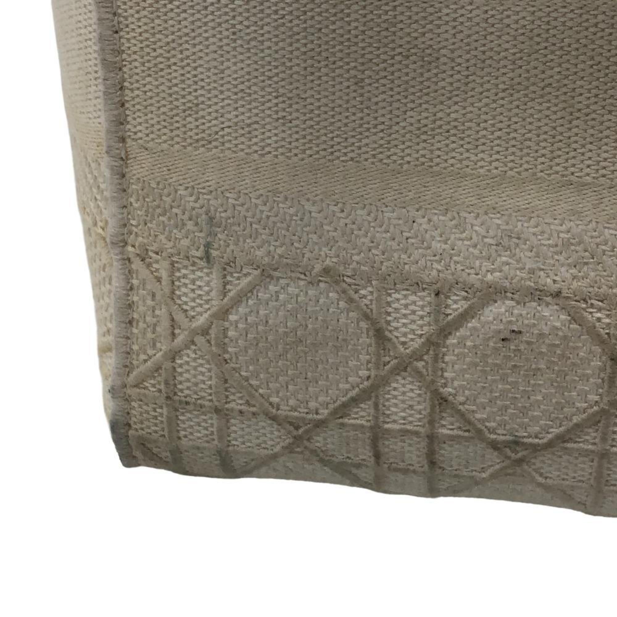 Christian Dior Lady Dior White Canvas Handbag ()