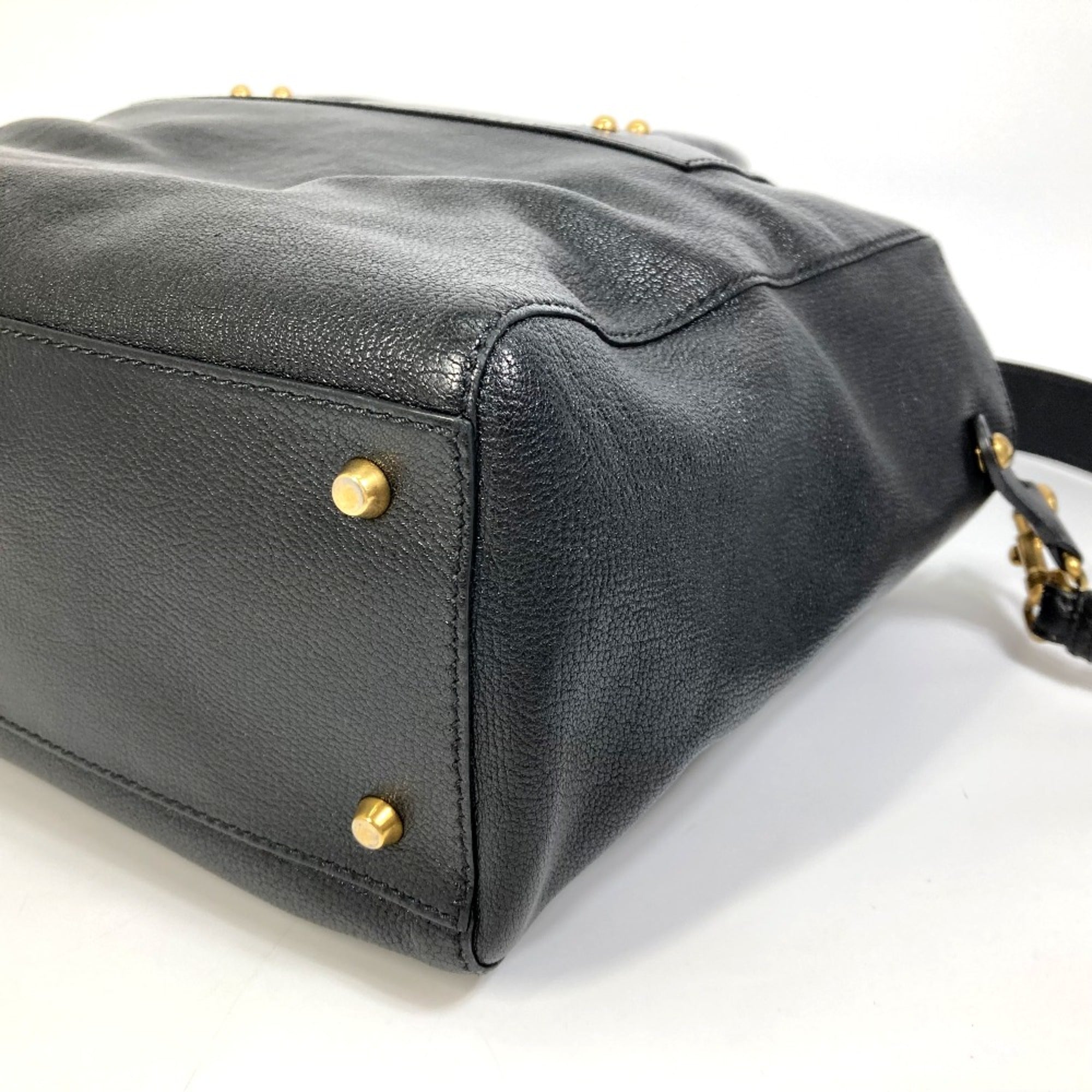 Christian Dior Black Leather Tote Bag ()